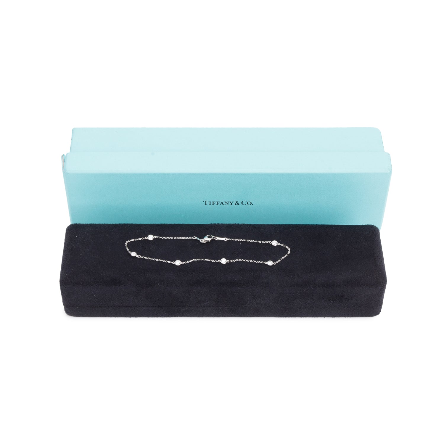 Tiffany & Co. Elsa Peretti Platinum 0.60 tcw. Diamonds by the Yard Bracelet w/ Box