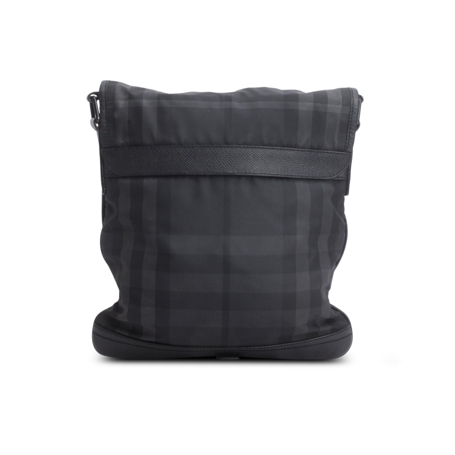 Burberry Black Smoked Check Nylon Messenger Bag