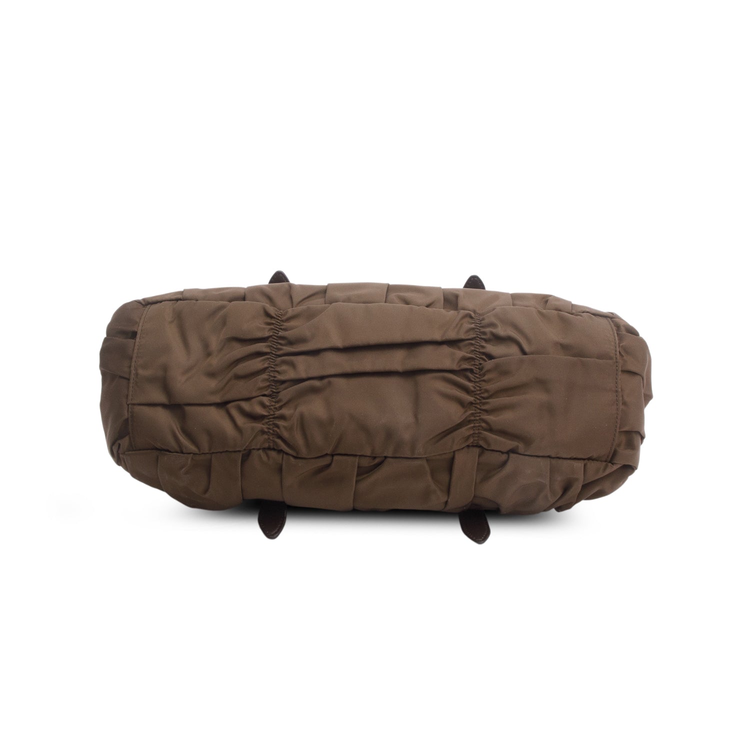 Prada Brown Tessuto Nylon Gaufre Shoulder Bag w/ Strap