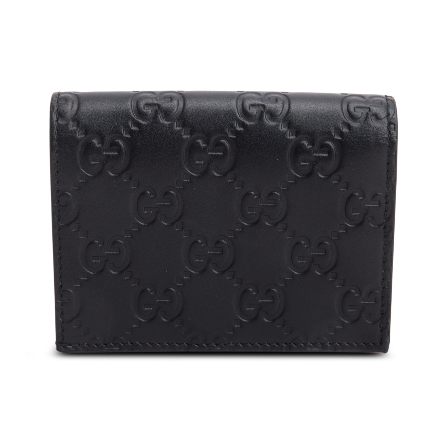 Gucci Black Guccissima Leather Bi-Fold Wallet w/ Box