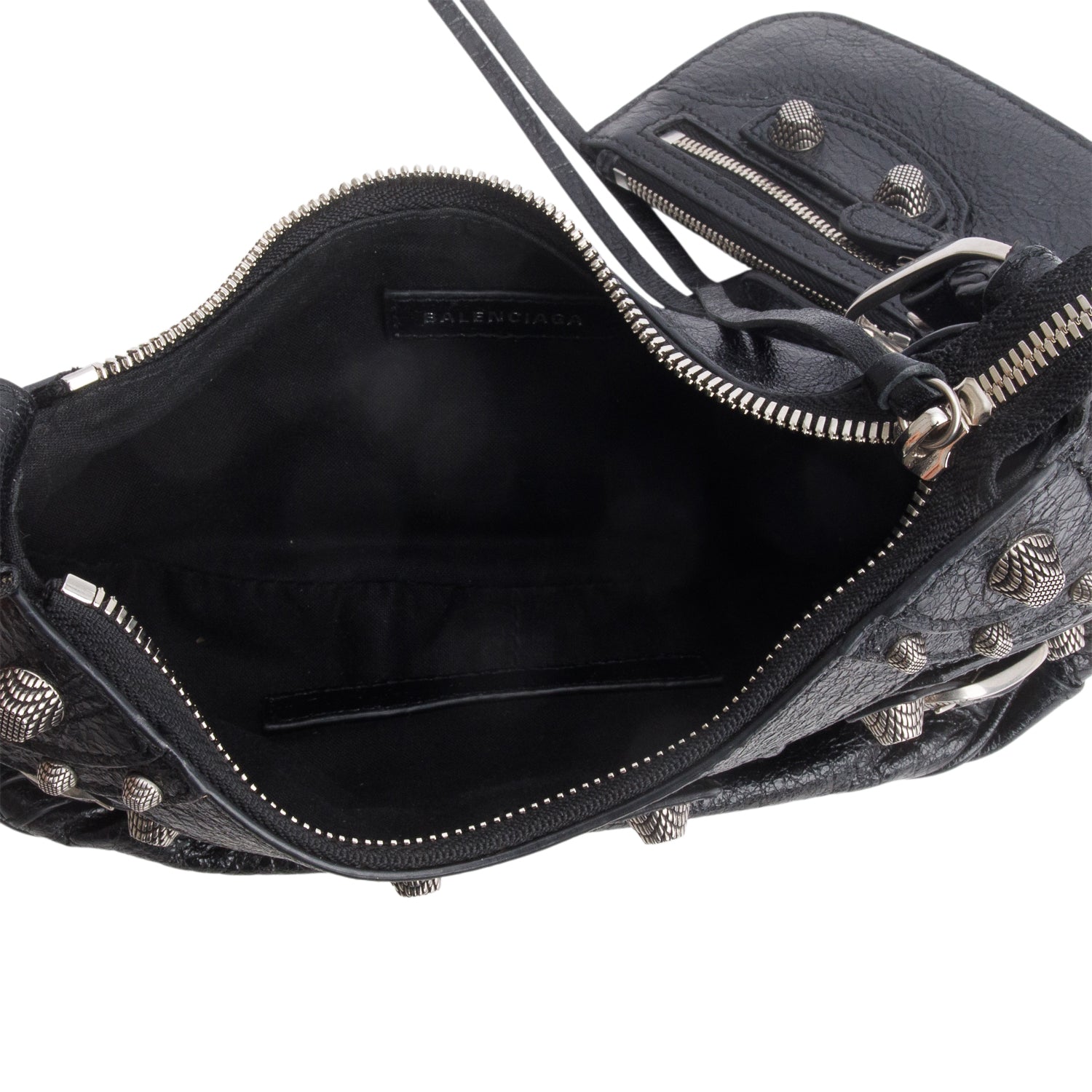 Balenciaga Black Arena Calfskin Leather Le Cagole XS Chain Shoulder Bag