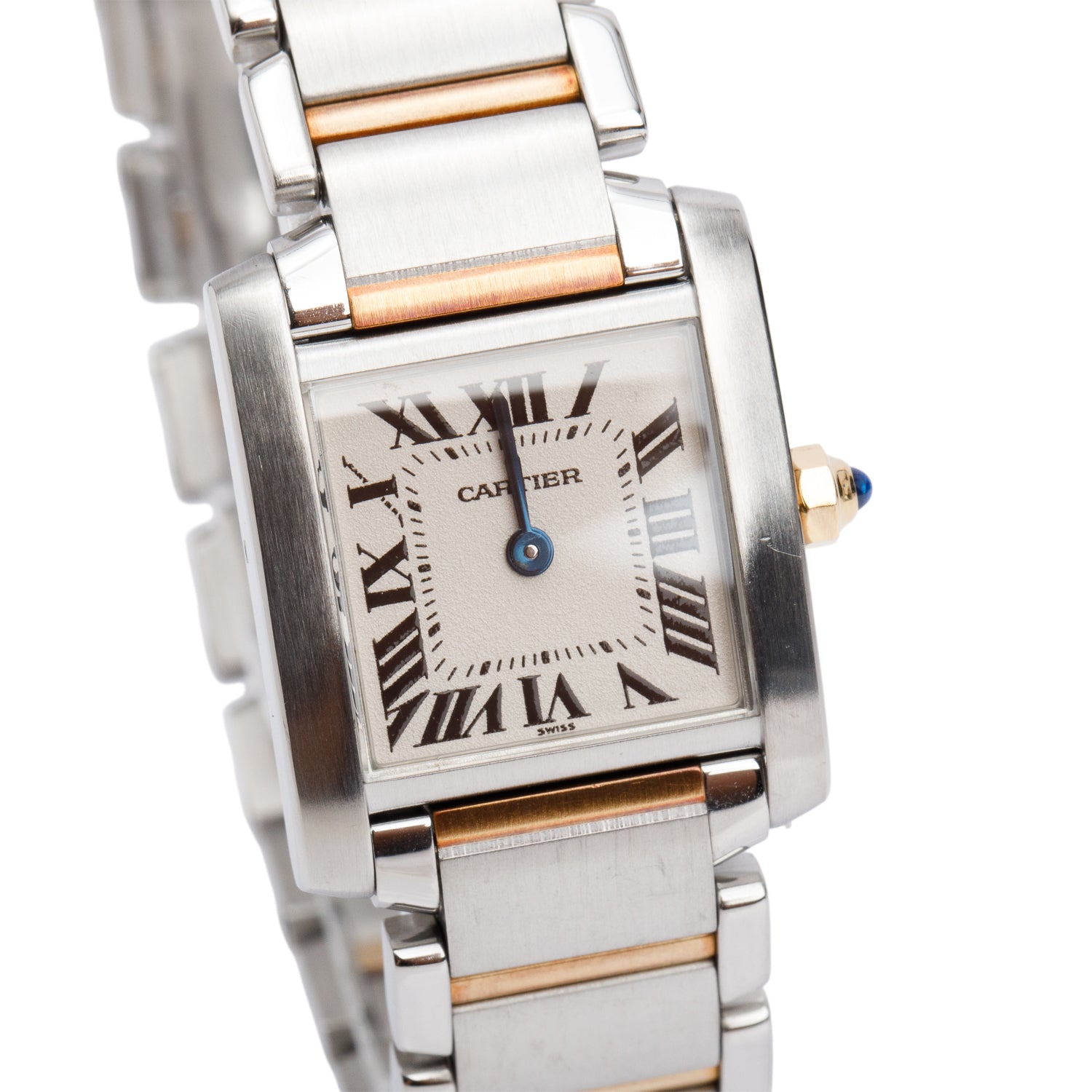 Cartier Stainless Steel & 18k Rose Gold Tank Francaise Watch, Small Model 2300