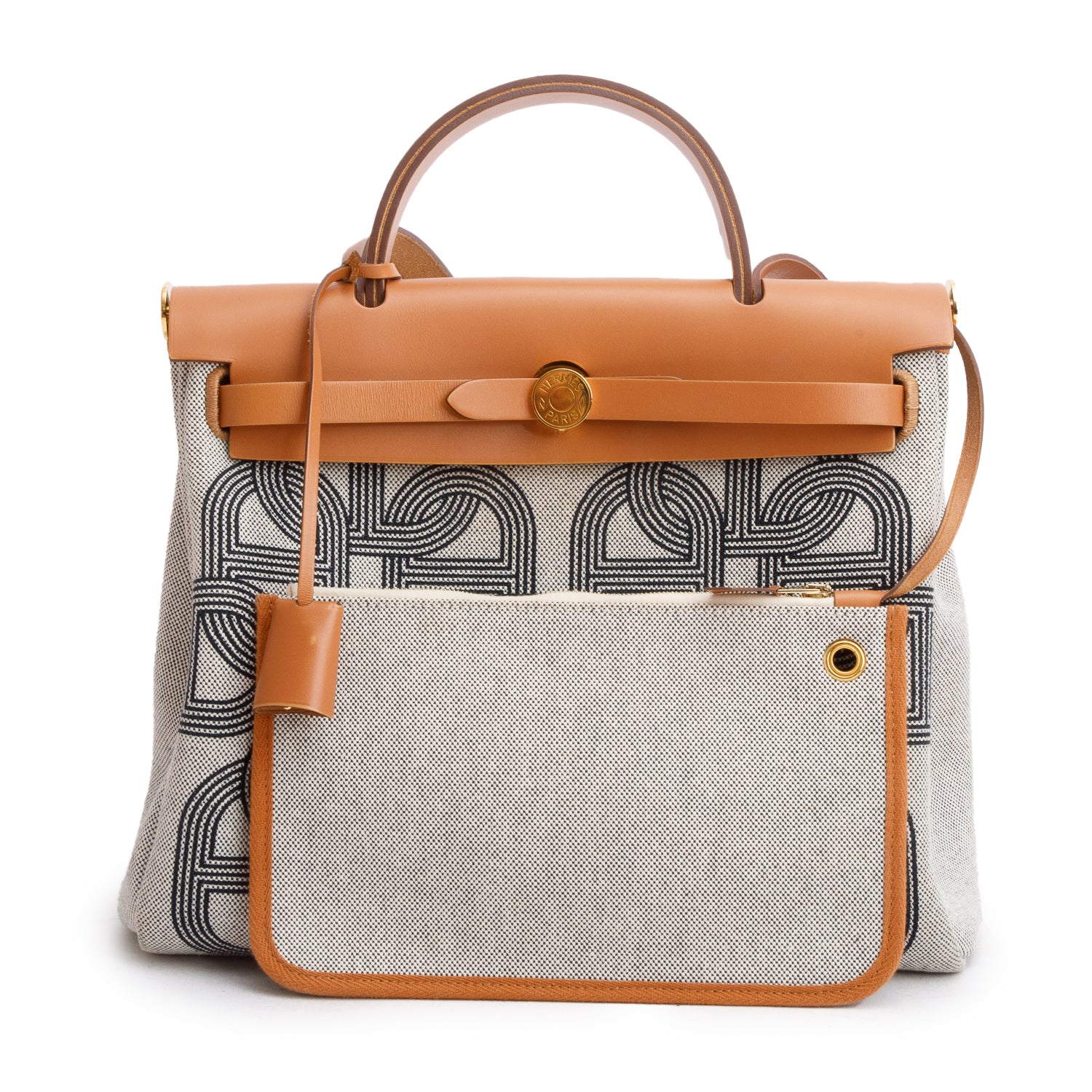 Hermes 2023 Cumin Ecrus Beige/Nature Toile H Vache Hunter Plume CC Circuit 24 Herbag Zip 31 w/ Box & Receipt