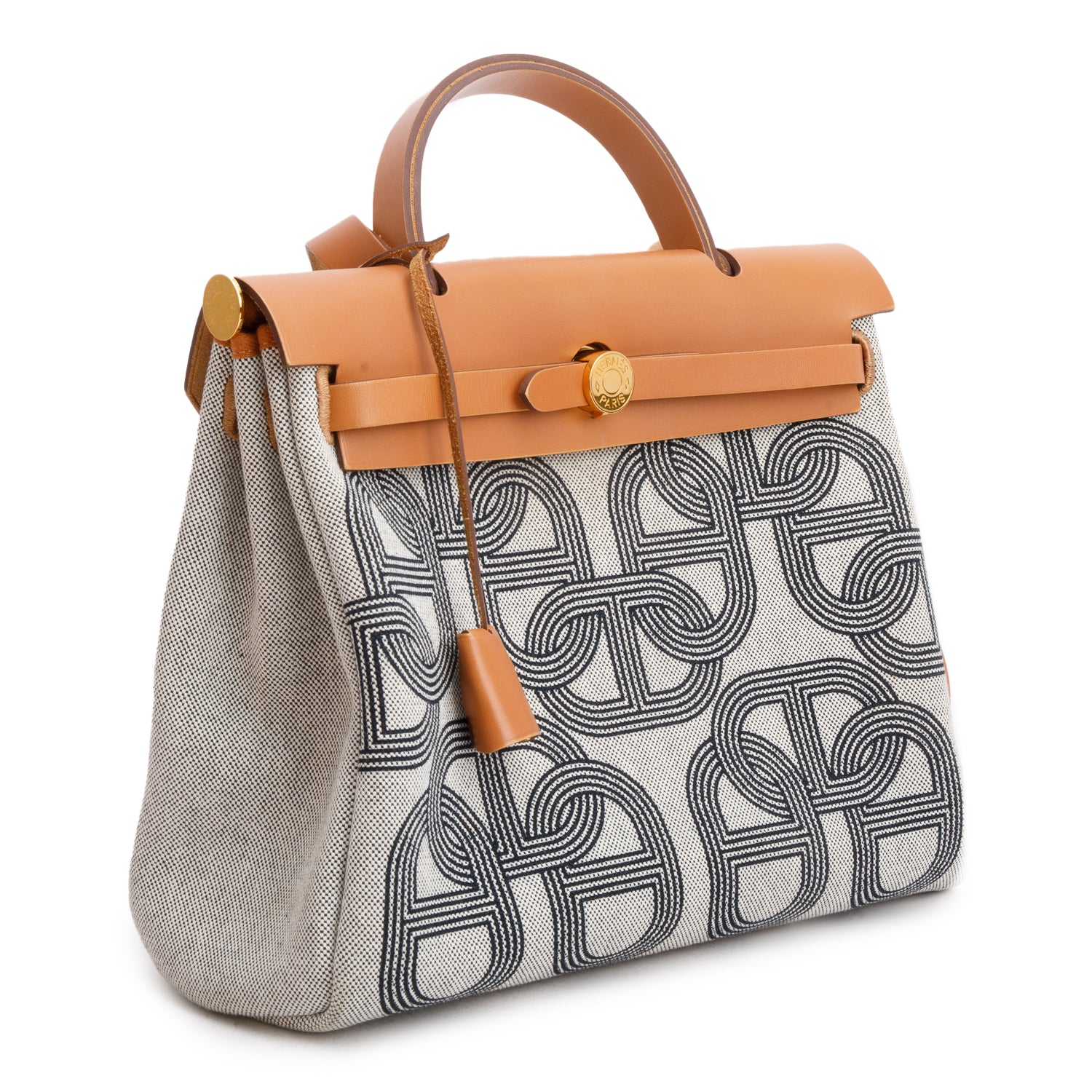 Hermes 2023 Cumin Ecrus Beige/Nature Toile H Vache Hunter Plume CC Circuit 24 Herbag Zip 31 w/ Box & Receipt