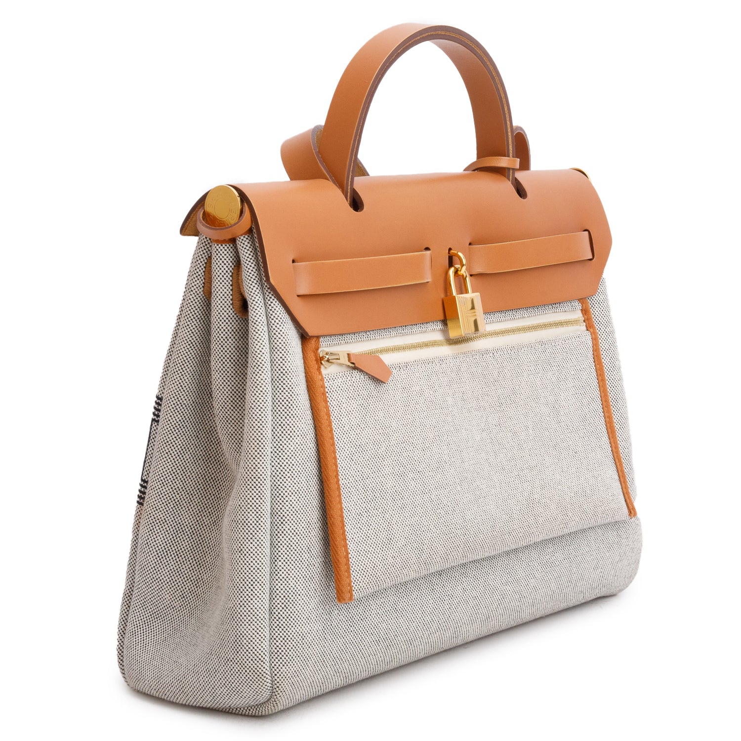 Hermes 2023 Cumin Ecrus Beige/Nature Toile H Vache Hunter Plume CC Circuit 24 Herbag Zip 31 w/ Box & Receipt