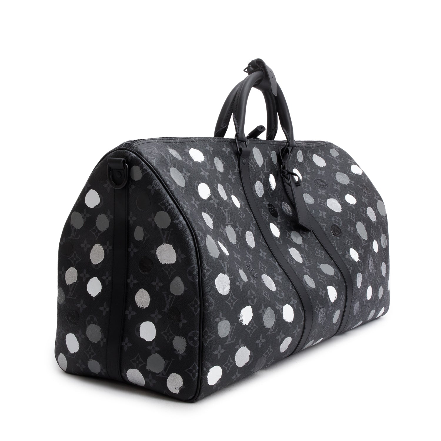 Louis Vuitton x Yayoi Kusama 2023 Monogram Eclipse Painted Dots Keepall Bandouliere 55 w/ Strap & Box