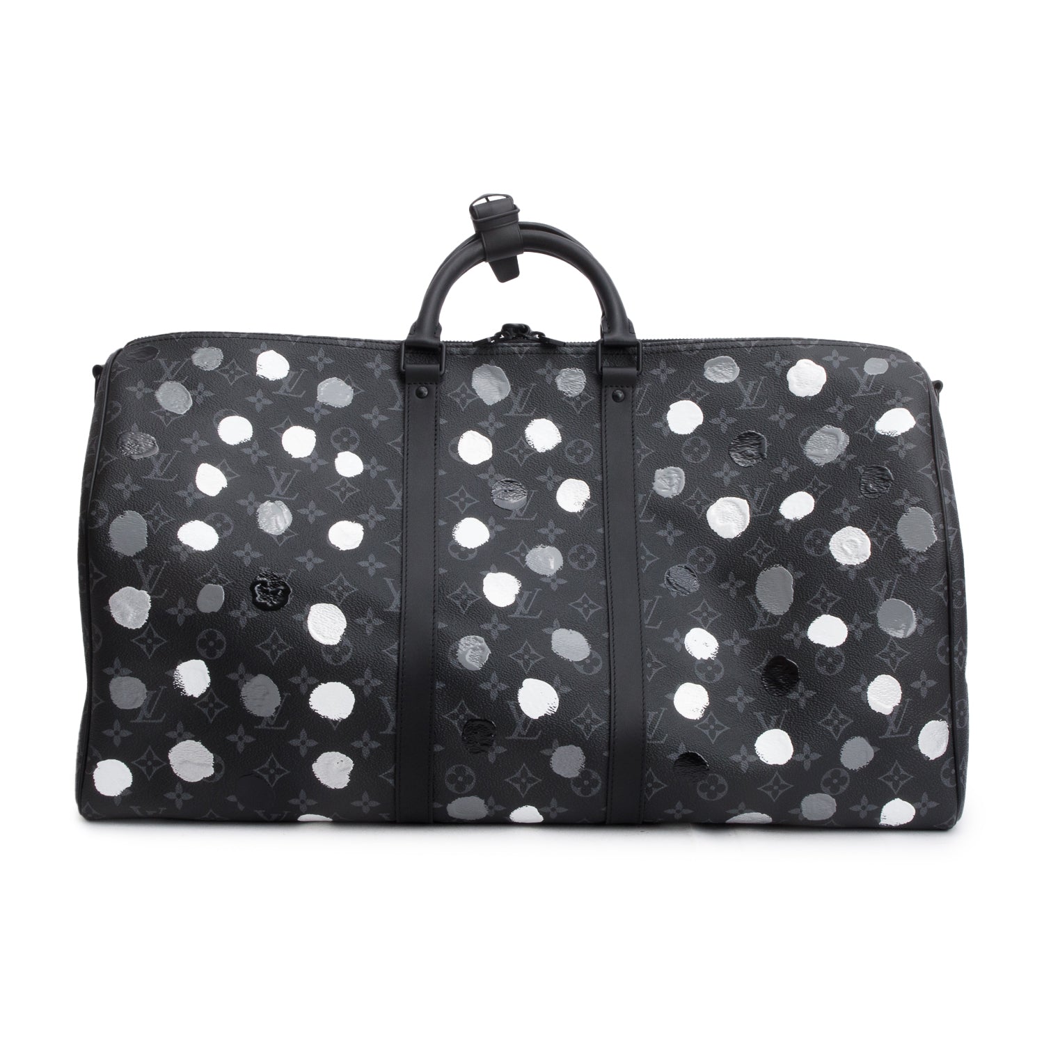 Louis Vuitton x Yayoi Kusama 2023 Monogram Eclipse Painted Dots Keepall Bandouliere 55 w/ Strap & Box
