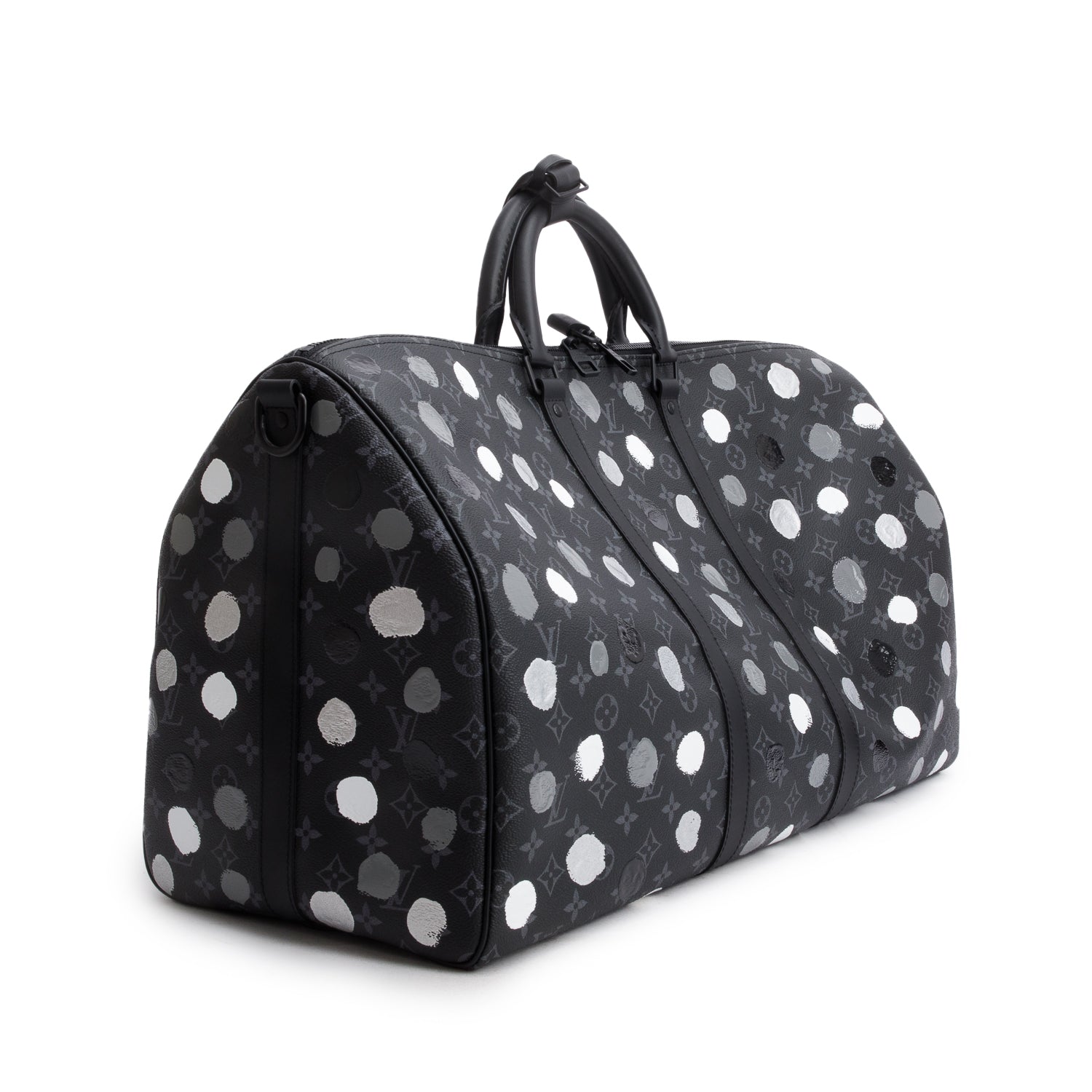 Louis Vuitton x Yayoi Kusama 2023 Monogram Eclipse Painted Dots Keepall Bandouliere 55 w/ Strap & Box