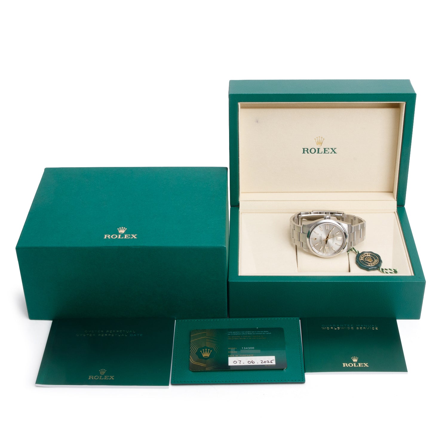 Rolex 2025 Stainless Steel Oyster Perpetual 41 MM Automatic Watch Silver Dial 134300 w/ Box & Papers