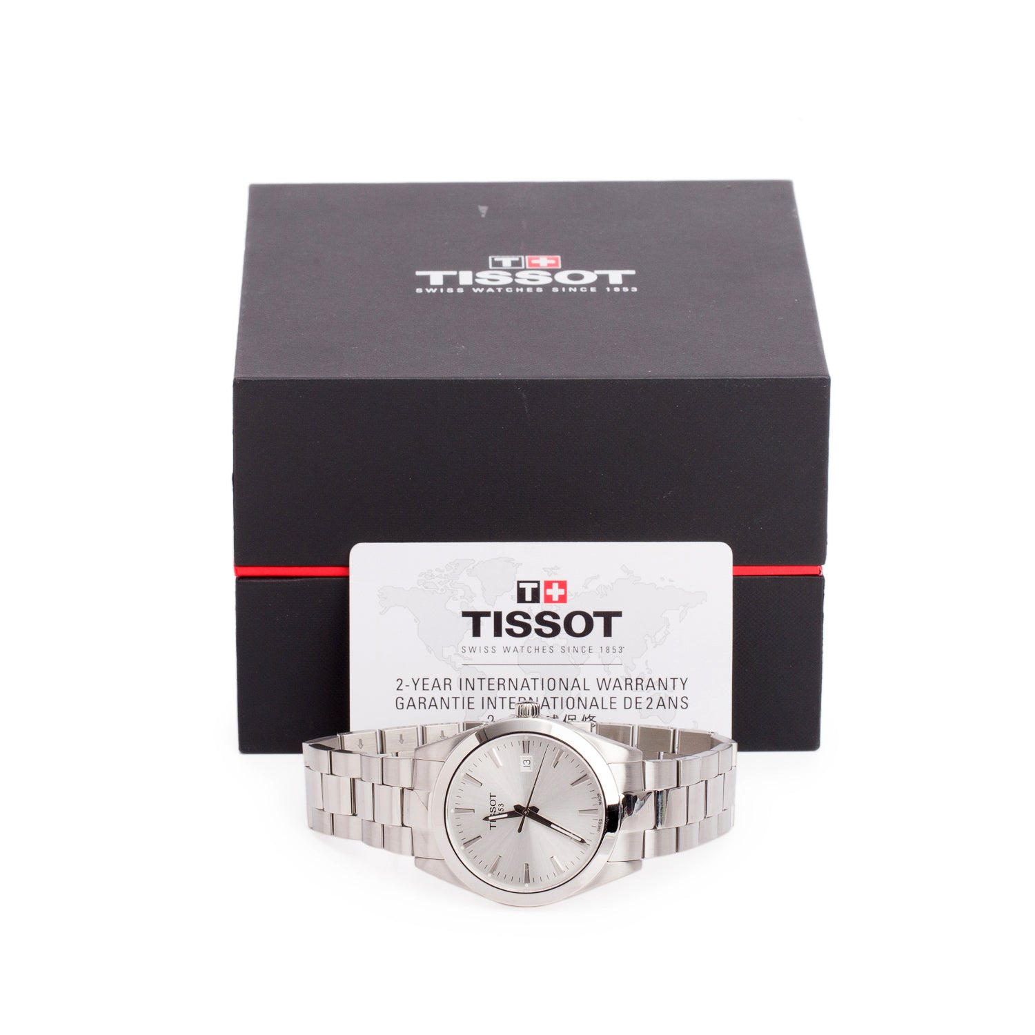 Tissot 2024 Stainless Steel Gentleman 40 MM Quartz Watch Silver Dial w/ Box & Papers