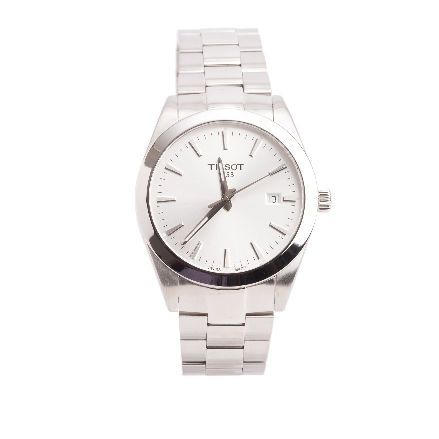 Tissot 2024 Stainless Steel Gentleman 40 MM Quartz Watch Silver Dial w/ Box & Papers