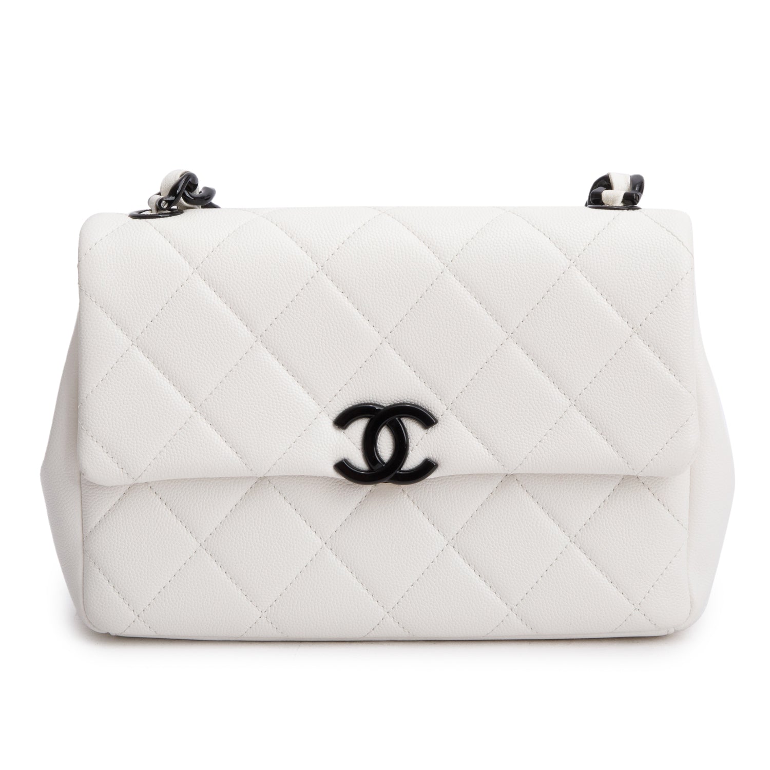 Chanel 2020 White Caviar Quilted My Everything Small Flap Bag w/ Box & Authenticity Card