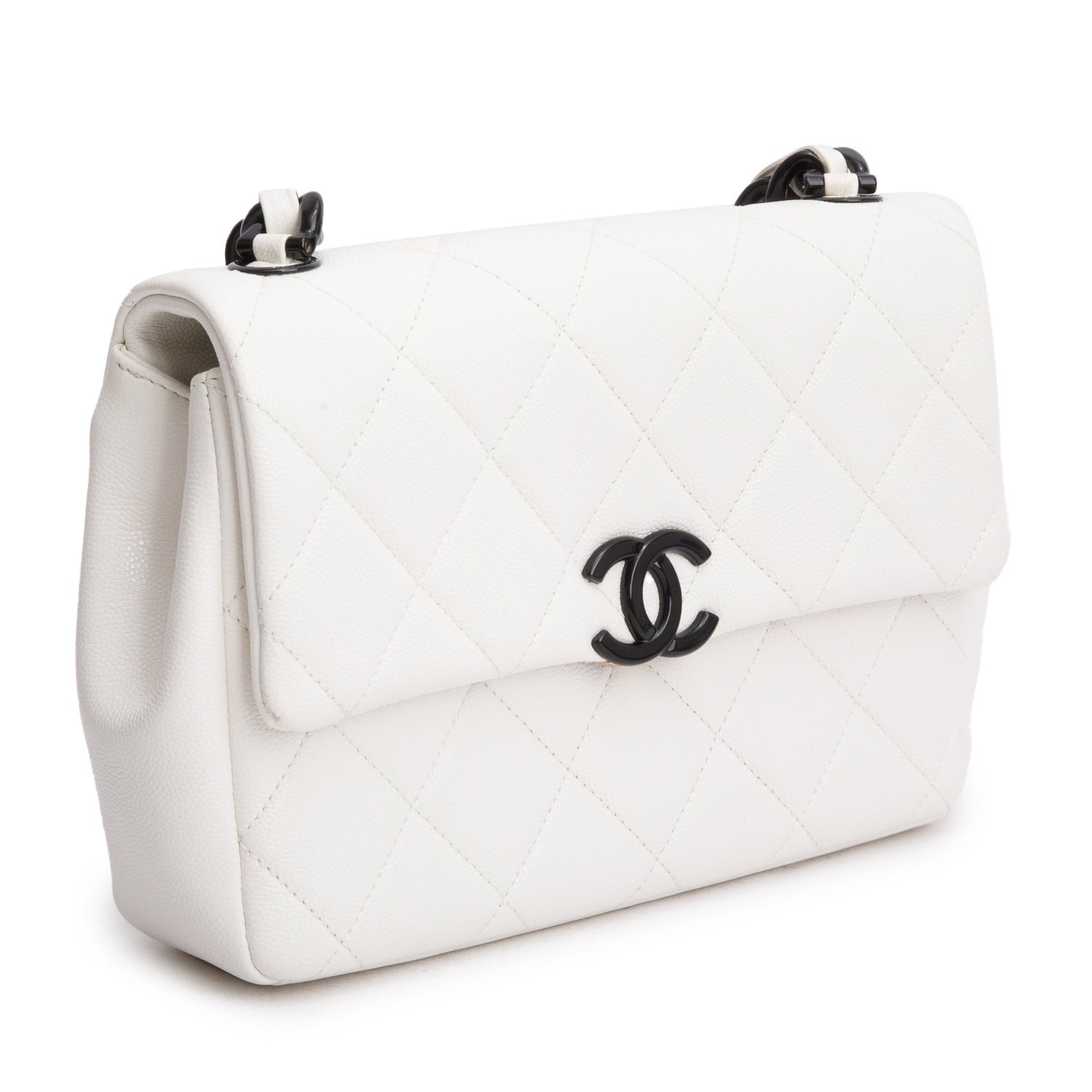 Chanel 2020 White Caviar Quilted My Everything Small Flap Bag w/ Box & Authenticity Card
