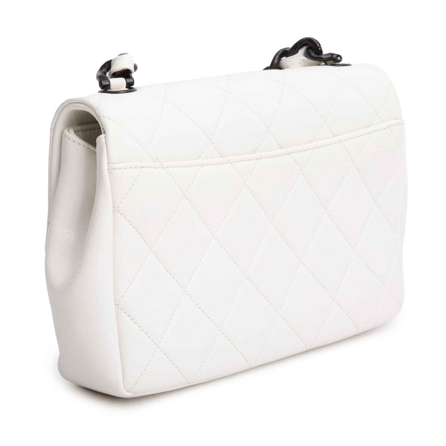 Chanel 2020 White Caviar Quilted My Everything Small Flap Bag w/ Box & Authenticity Card