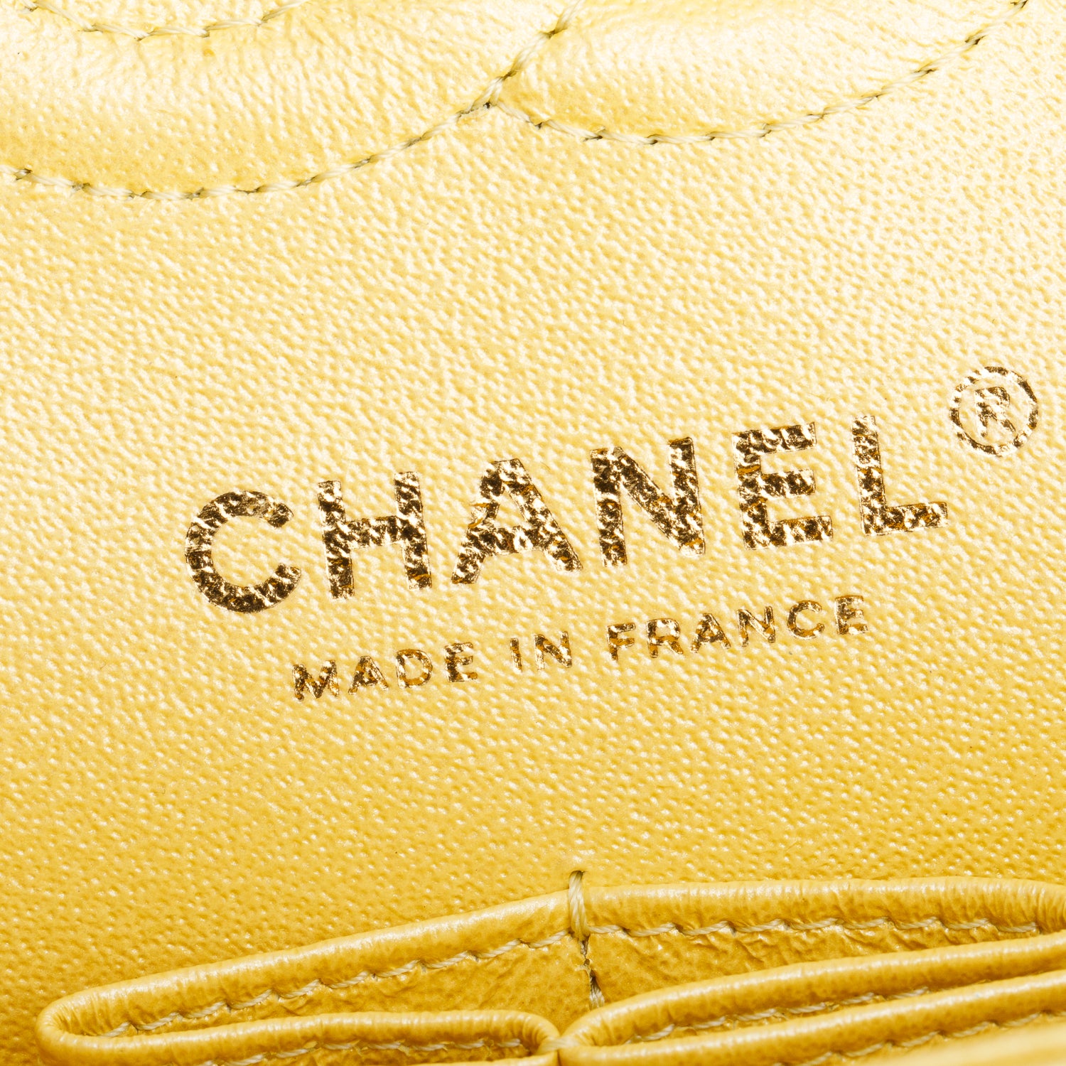 Chanel Yellow Iridescent Caviar Quilted Leather Small Double Flap Bag w/ Box