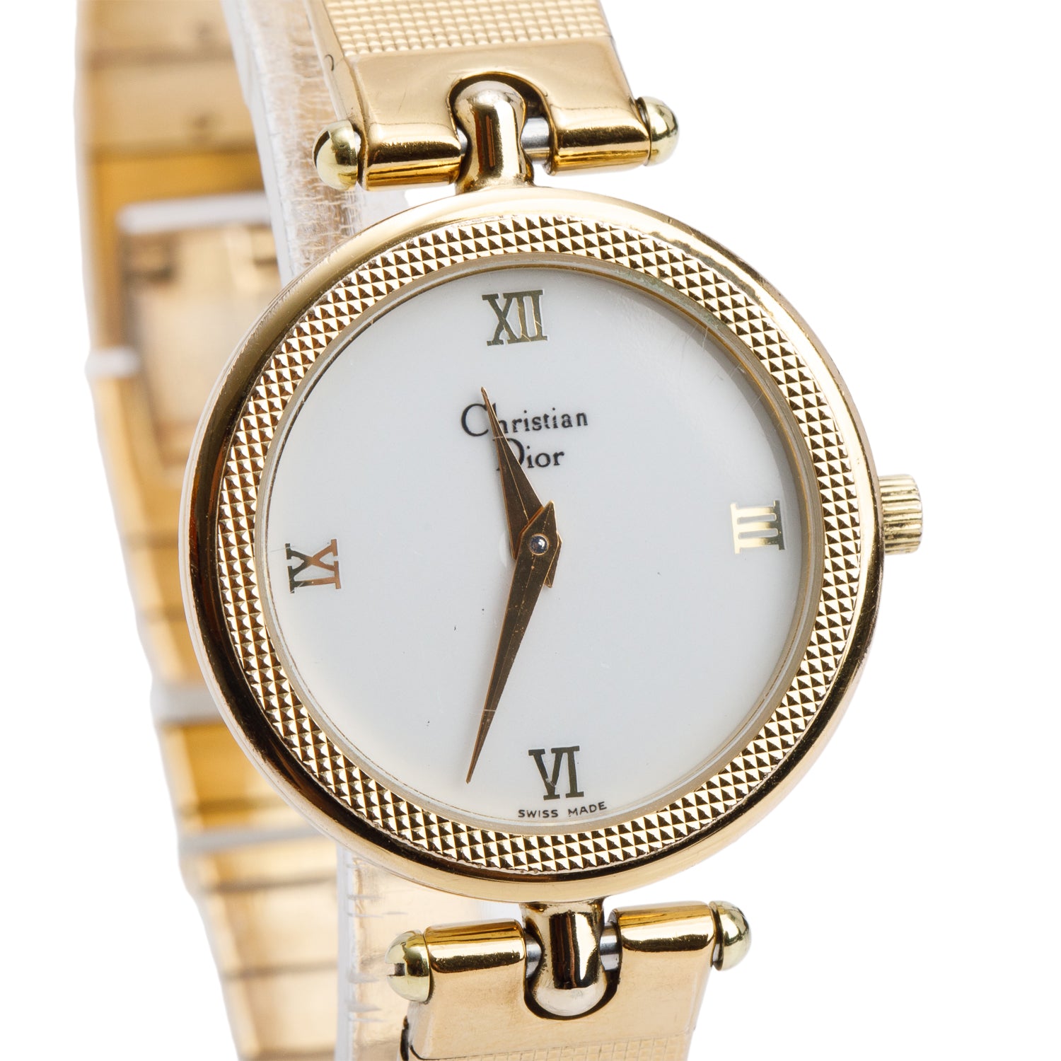 Christian Dior Vintage Gold-Plated Stainless Steel Classic 26 MM Quartz Watch White Dial