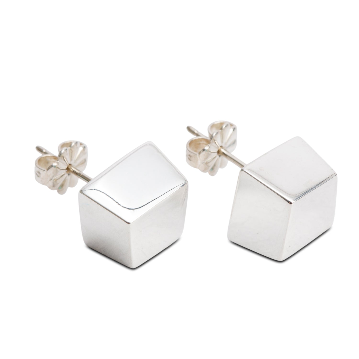 Tiffany & Co. Frank Gehry Sterling Silver Torque Cube Stud Earrings