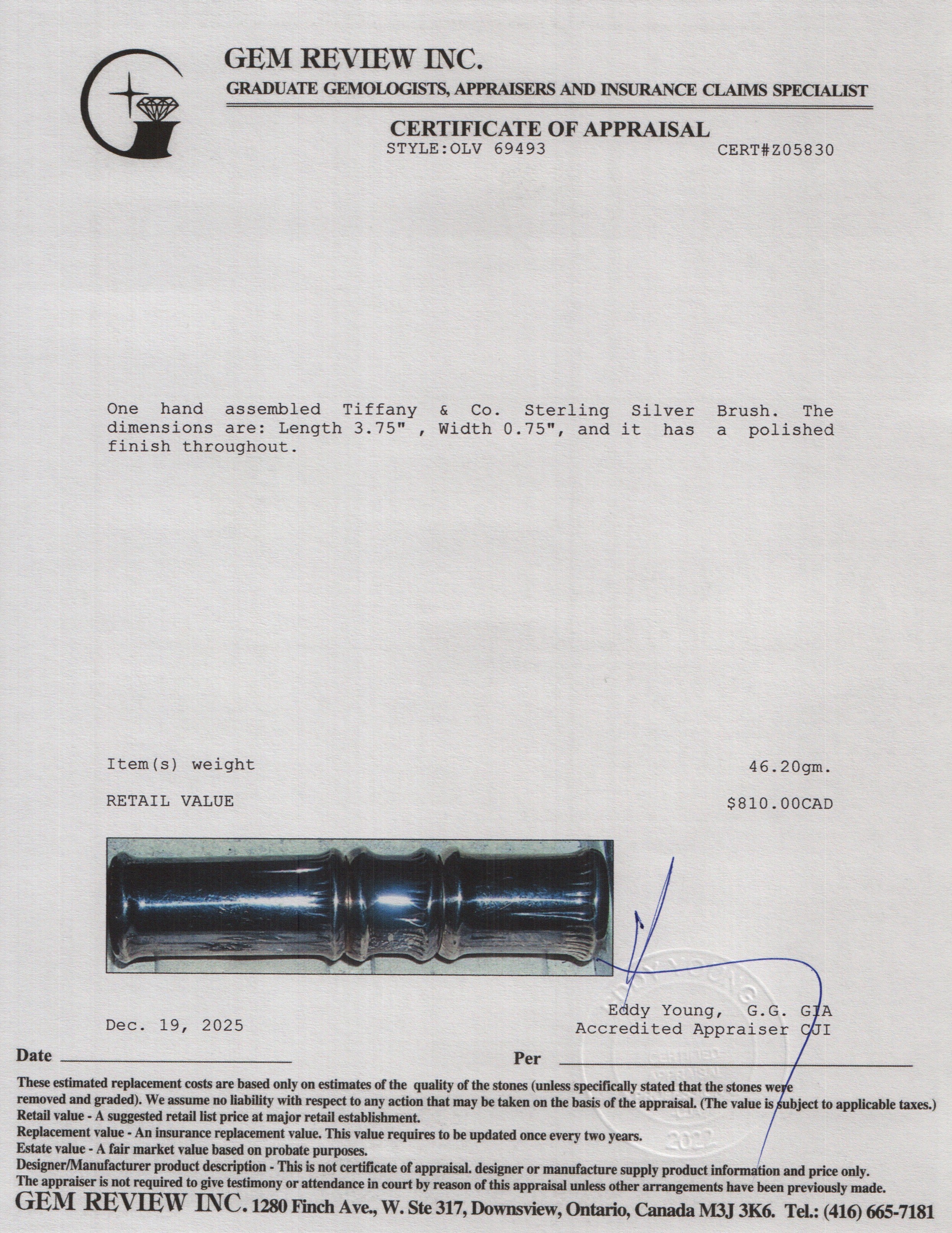 Tiffany & Co. Sterling Silver Brush