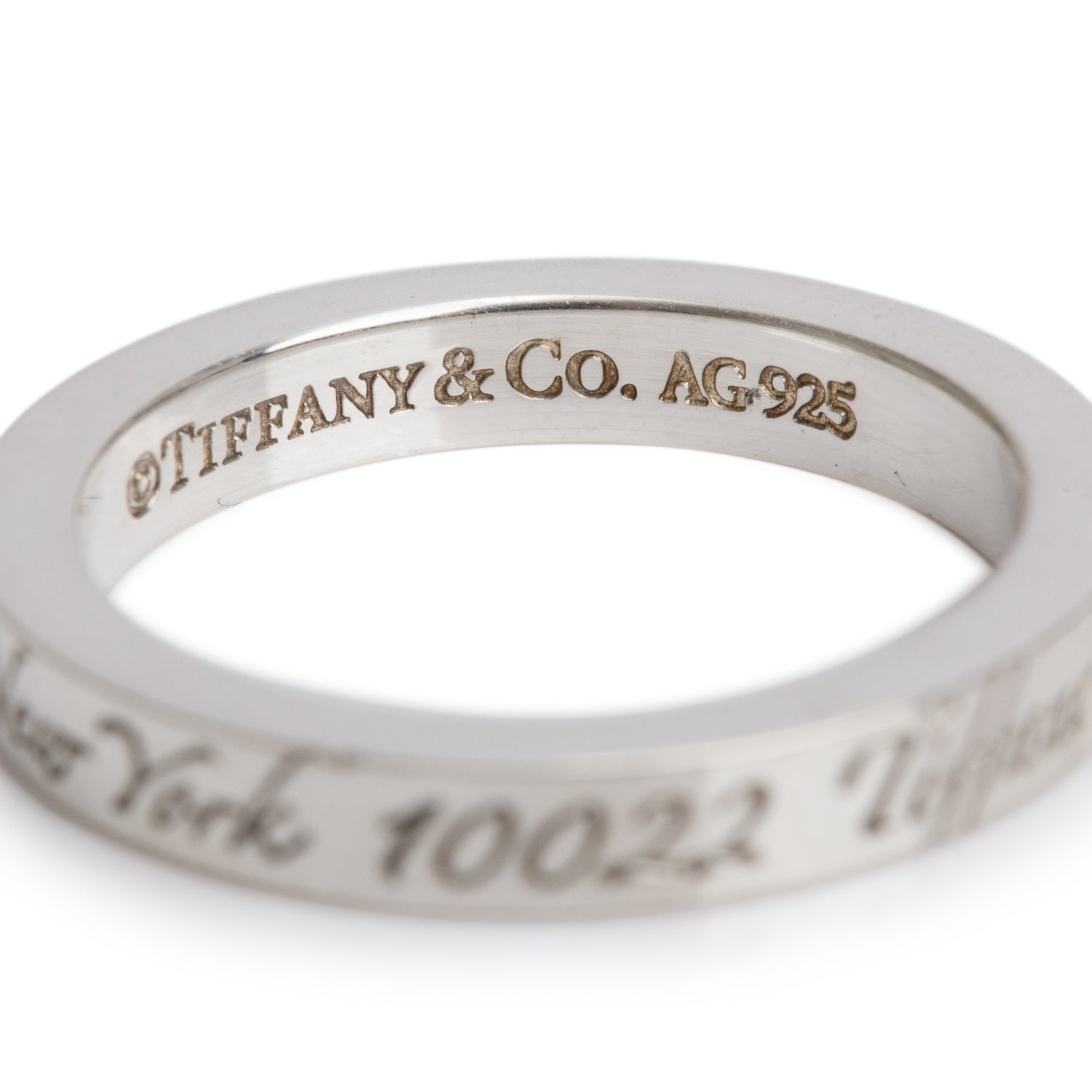 Tiffany & Co. Sterling Silver Fifth Ave Narrow Notes Band Ring, Size 4.75