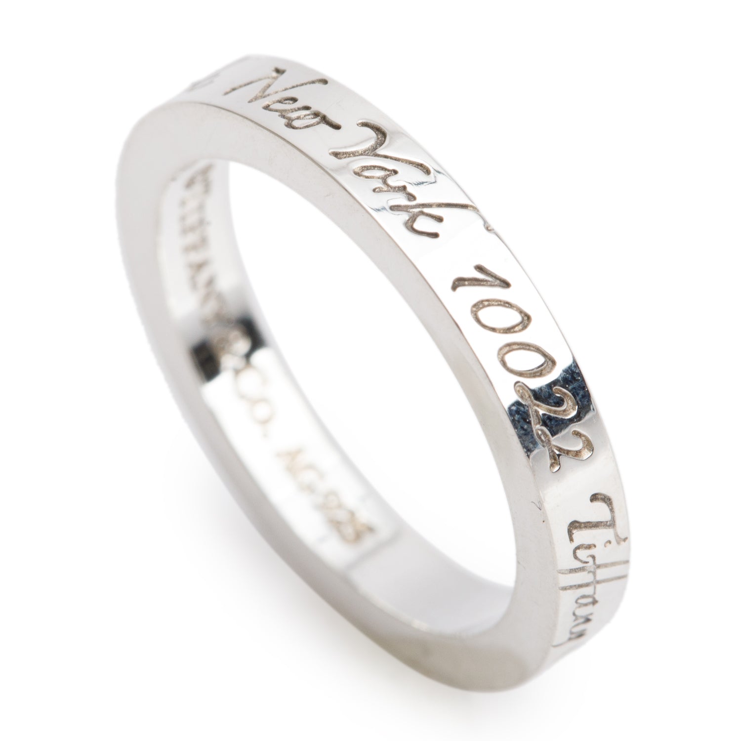 Tiffany & Co. Sterling Silver Fifth Ave Narrow Notes Band Ring, Size 4.75