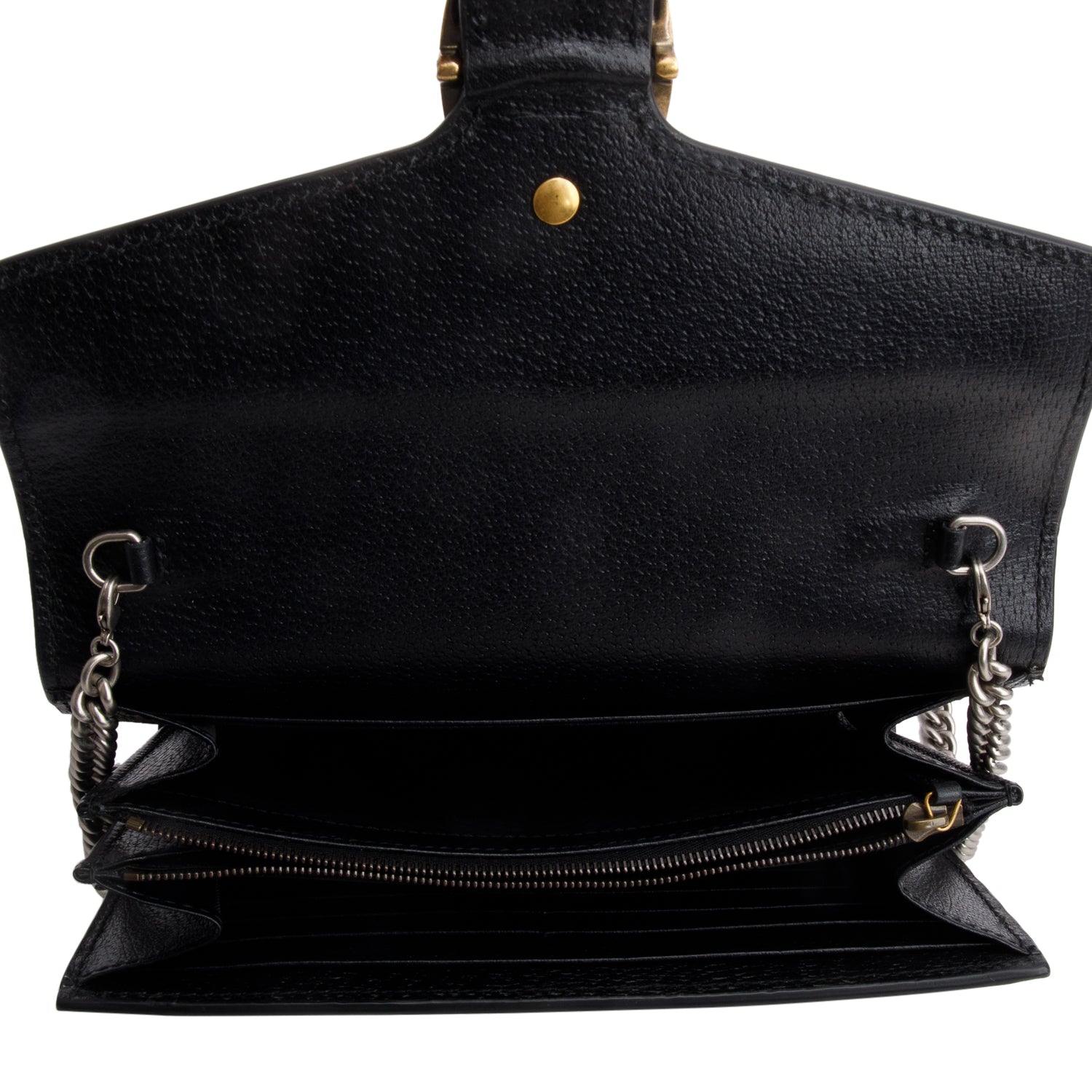 Gucci Black Calfskin Web Mini Dionysus Wallet on Chain w/ Box & Strap