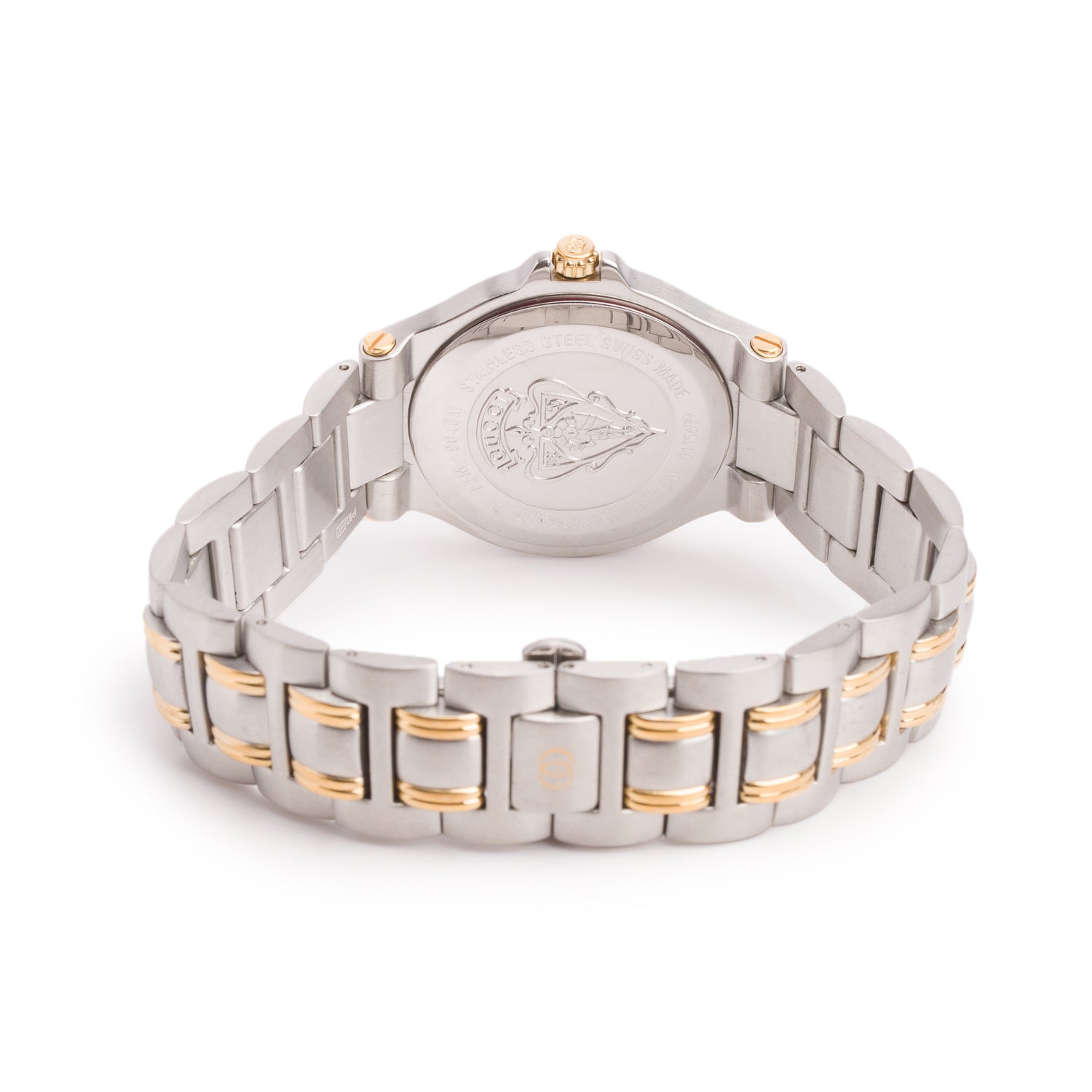 Gucci Stainless Steel & Yellow Gold-Plated 9040M Series 35 MM Quartz Watch Black Dial