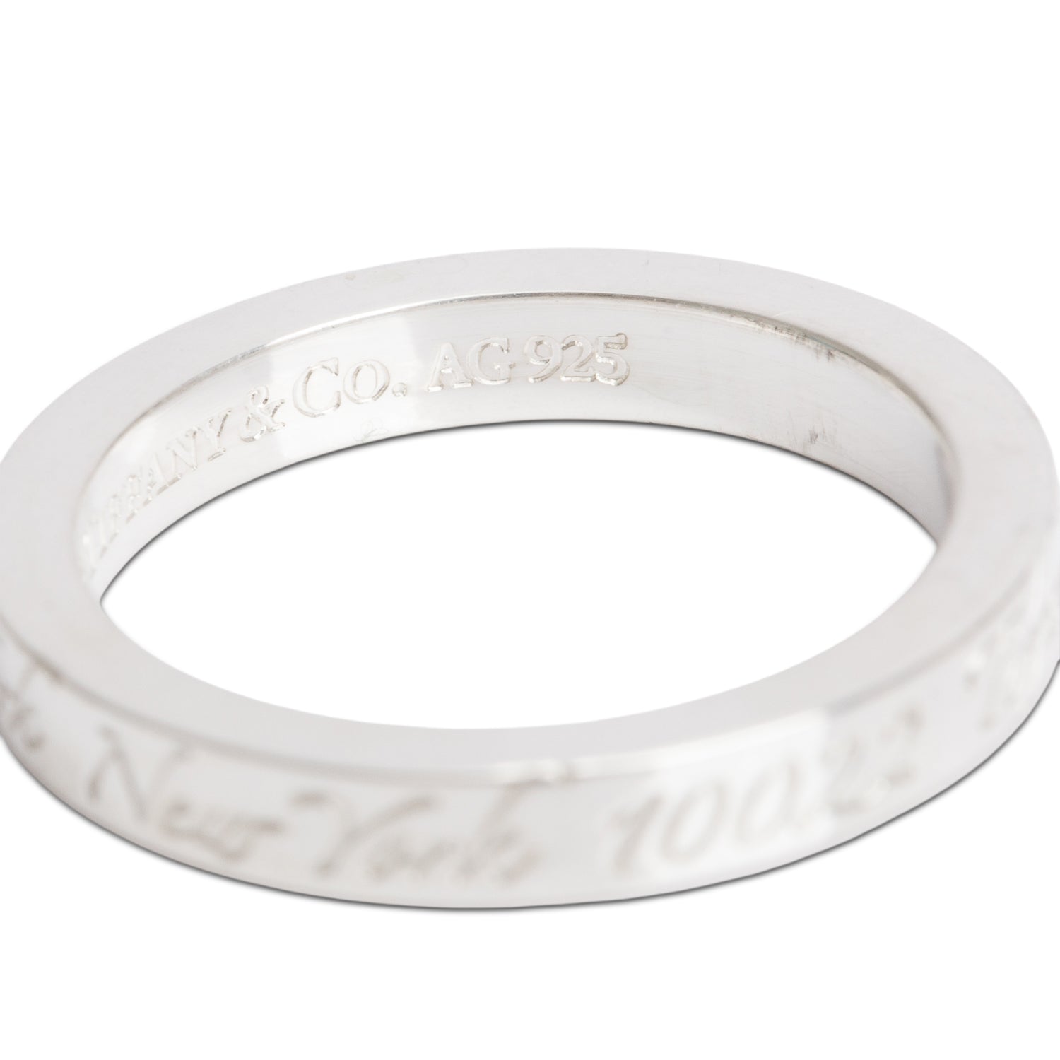 Tiffany & Co. Sterling Silver Fifth Ave Narrow Notes Band Ring, Size 4.75