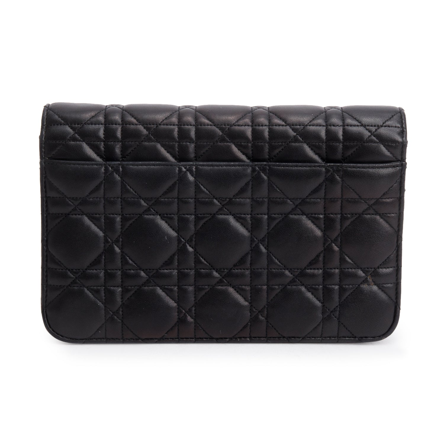 Christian Dior Black Lambskin Cannage Miss Dior Promenade Pouch