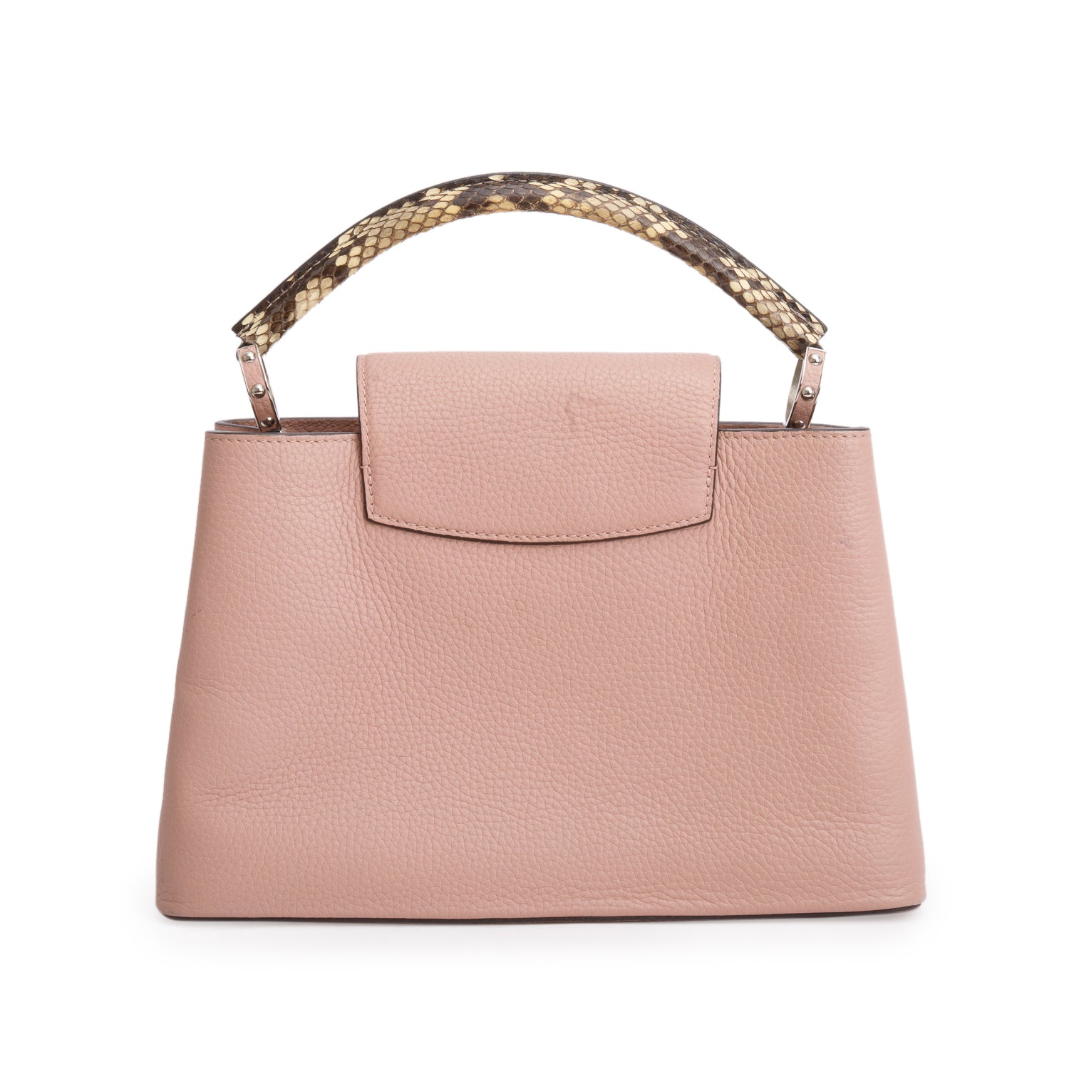 Louis Vuitton Python Trimmed Pink Taurillon Capucines MM w/ Strap