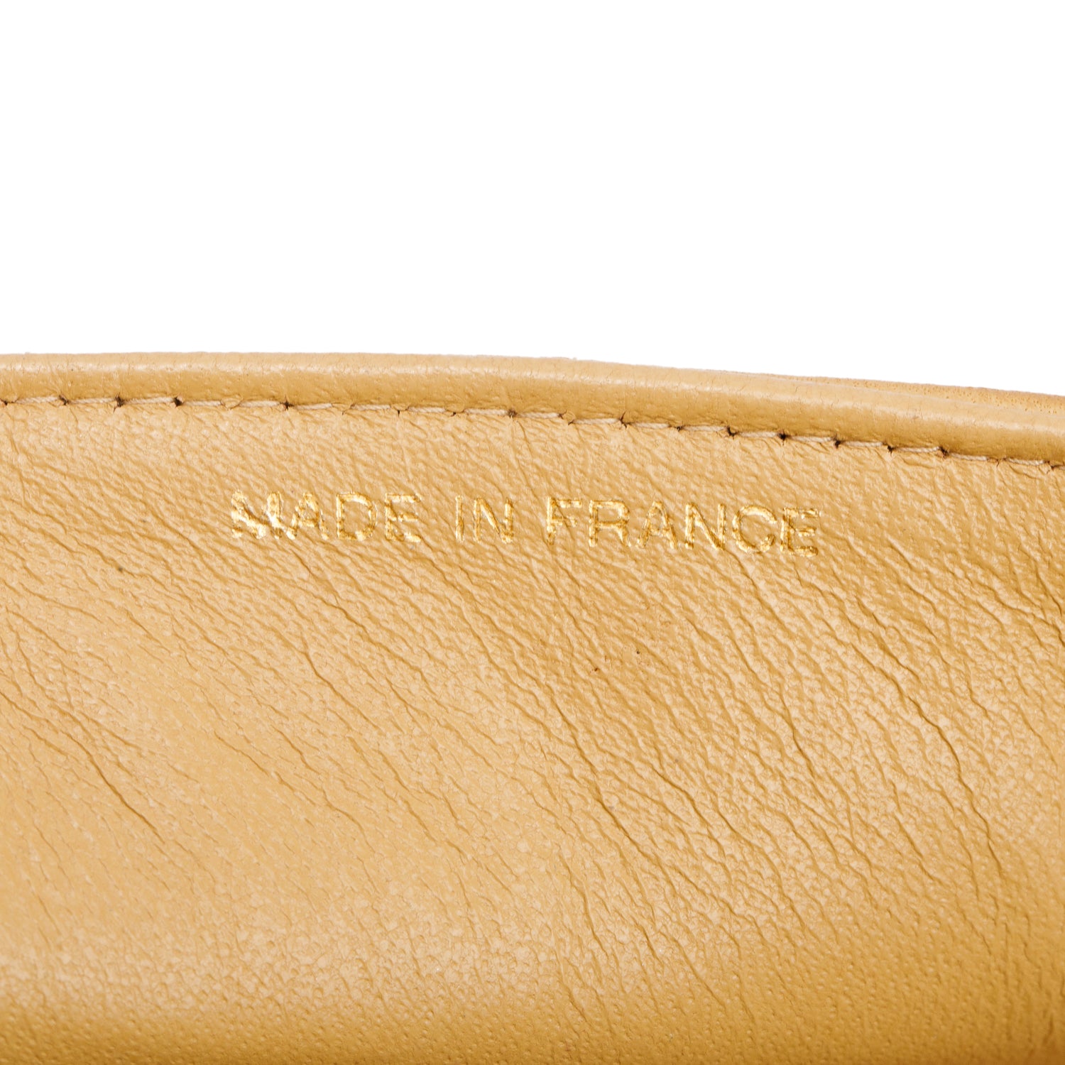 Chanel Tan Lambskin Quilted East West Chocolate Bar Flap Bag