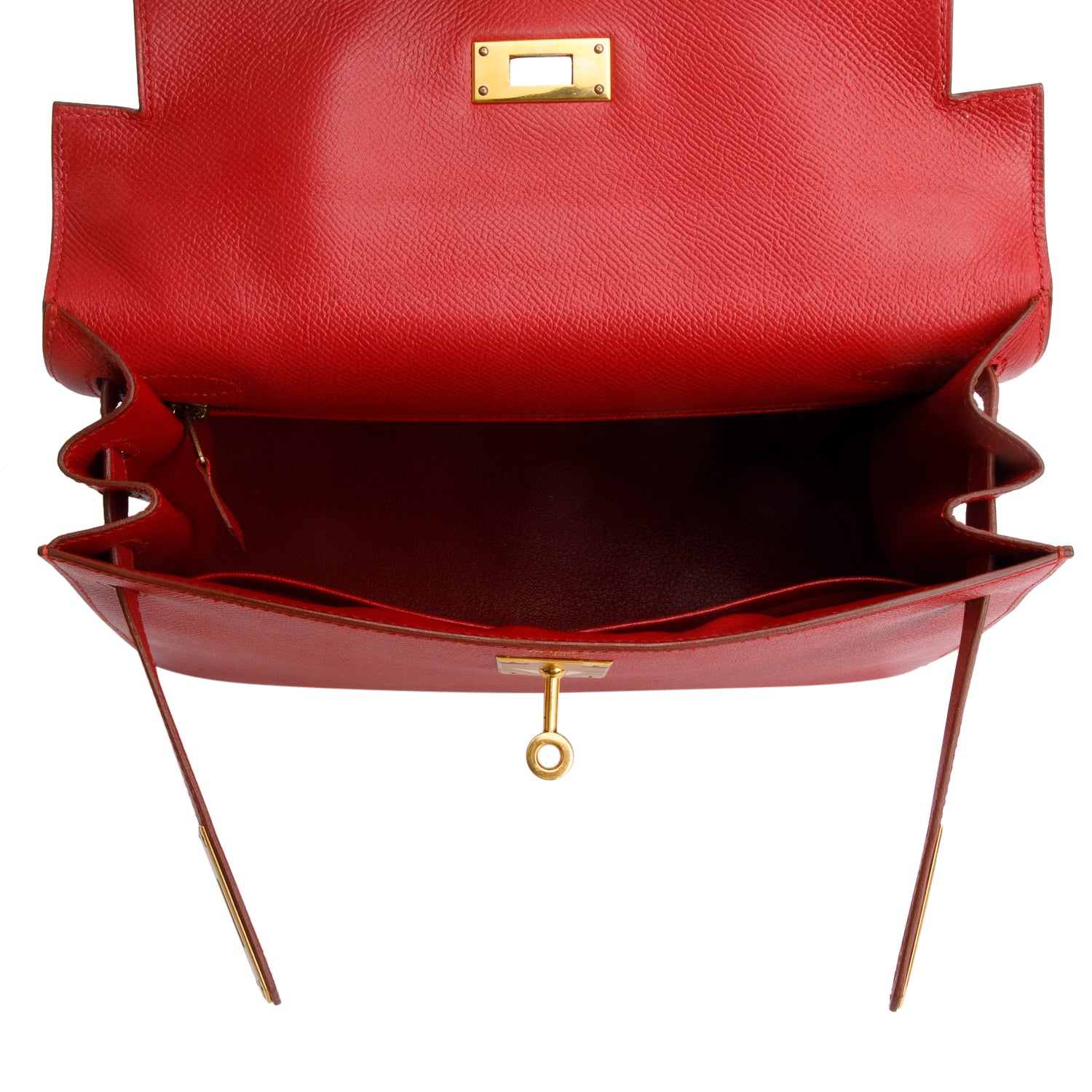 Hermes Vintage Rouge Grenat Epsom Kelly Sellier 28 w/ Strap