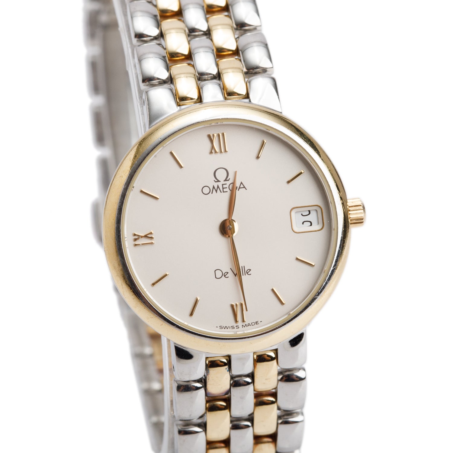 Omega Vintage Stainless Steel & 18k Yellow De Ville 25 MM Quartz Watch