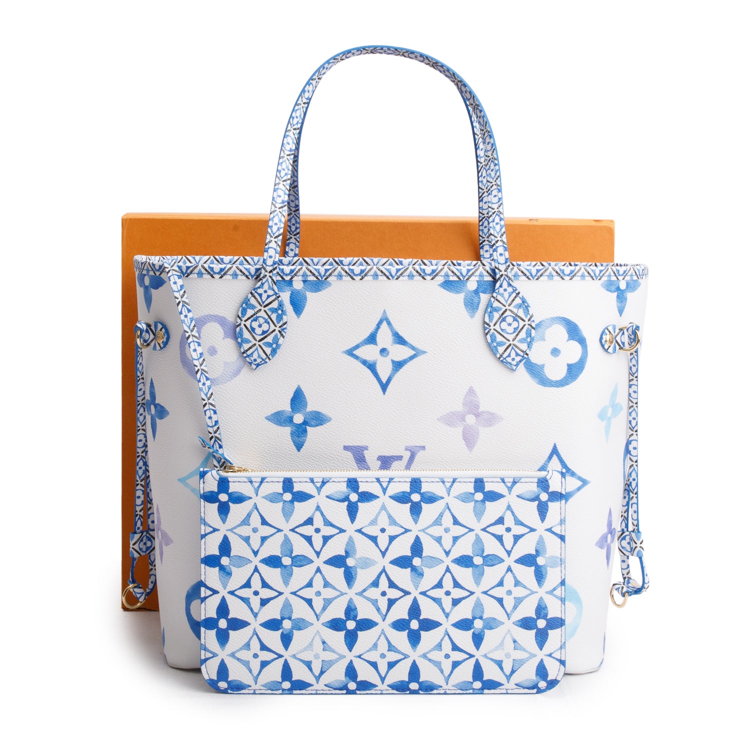 Louis Vuitton Blue Monogram Giant By The Pool 2.0 Neverfull MM w/ Box & Pouch