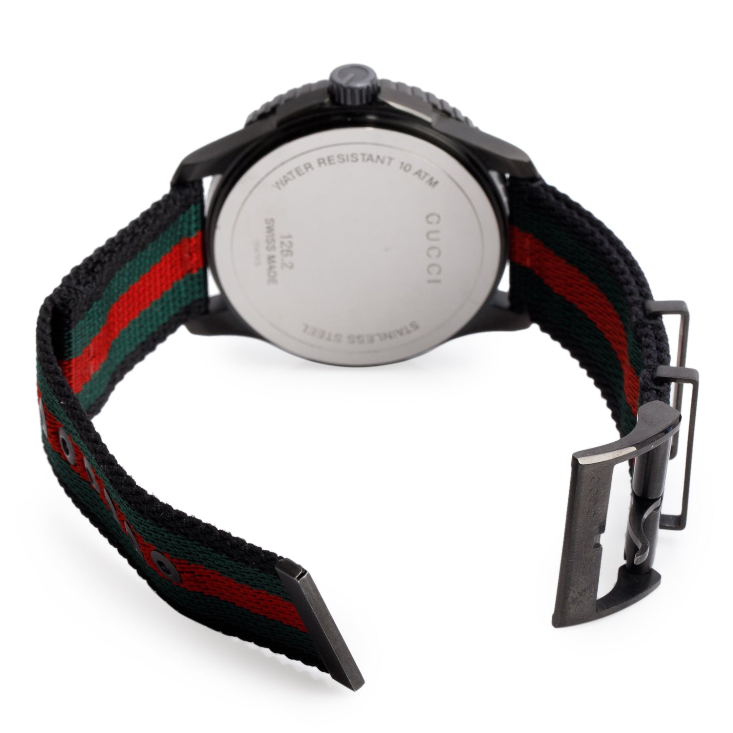 Gucci Black Ion Plated Stainless Steel G-Timeless Sport 44 MM Quartz Watch Black Dial