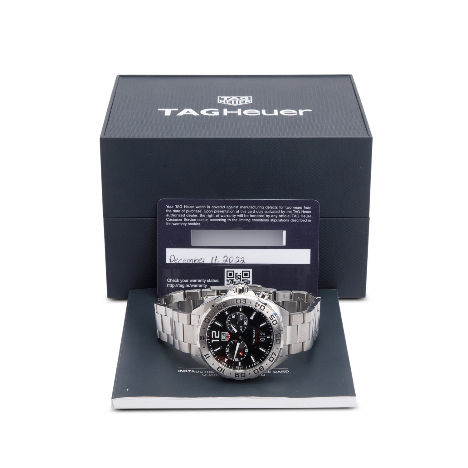 Tag Heuer 2022 Stainless Steel Formula 1 Date 41 MM Quartz Watch Black Dial WAZ111A w/ Box & Papers