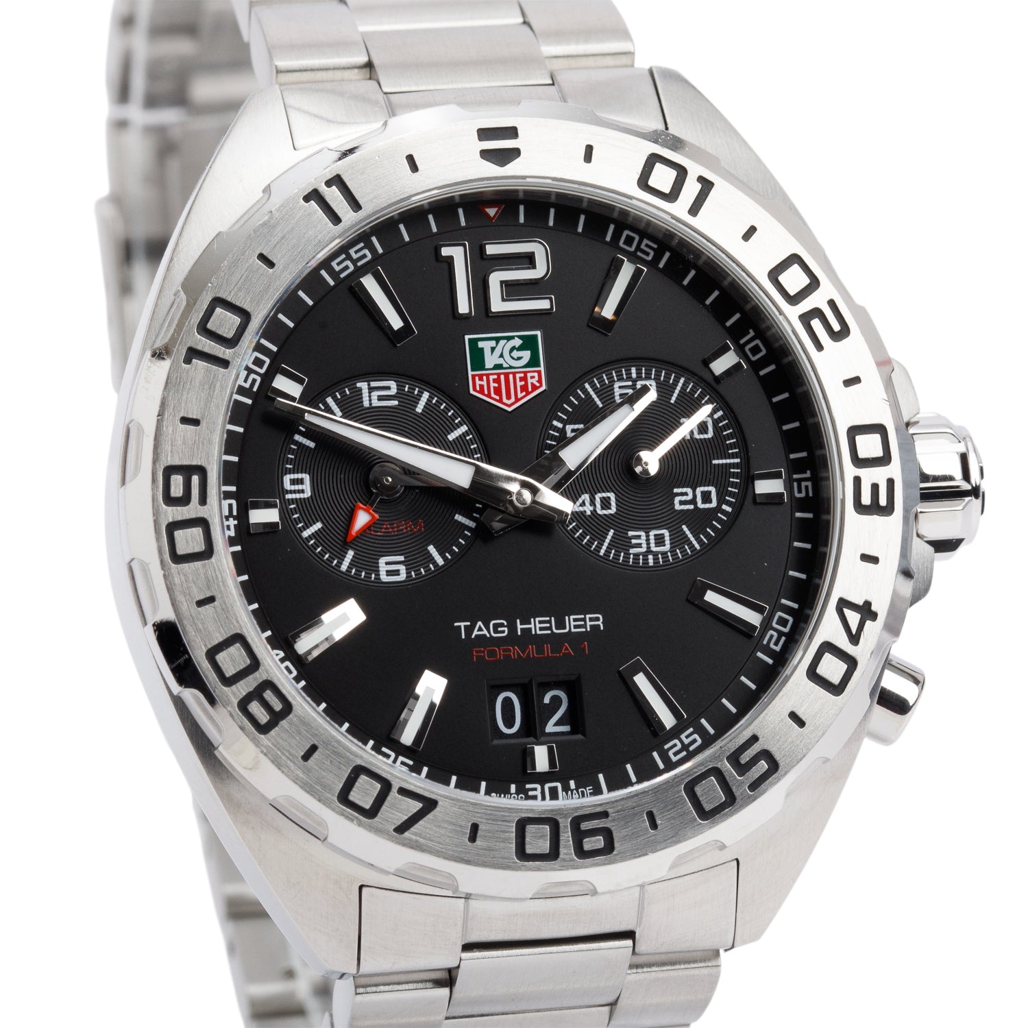 Tag Heuer 2022 Stainless Steel Formula 1 Date 41 MM Quartz Watch Black Dial WAZ111A w/ Box & Papers