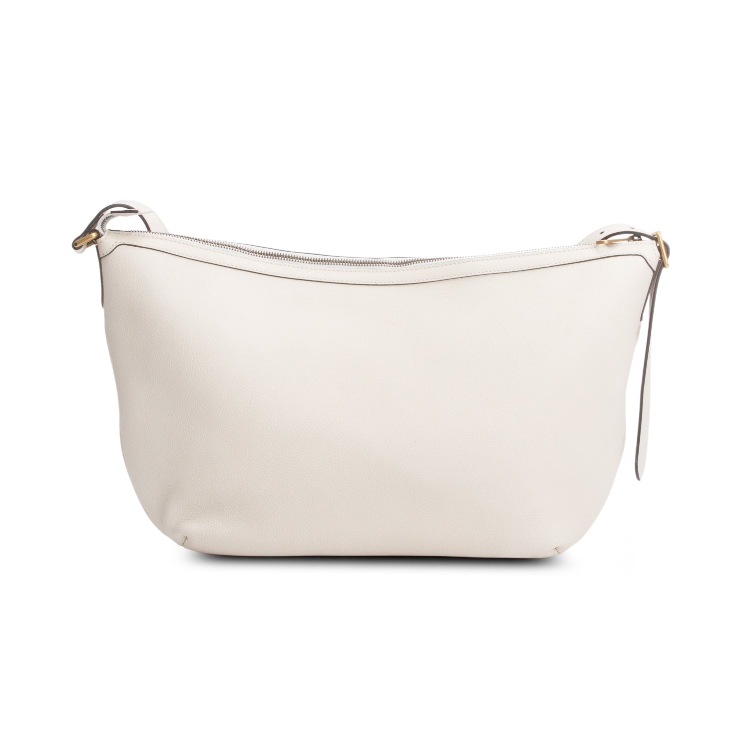 Gucci Cream Grained Calfskin Logo Half Moon Hobo