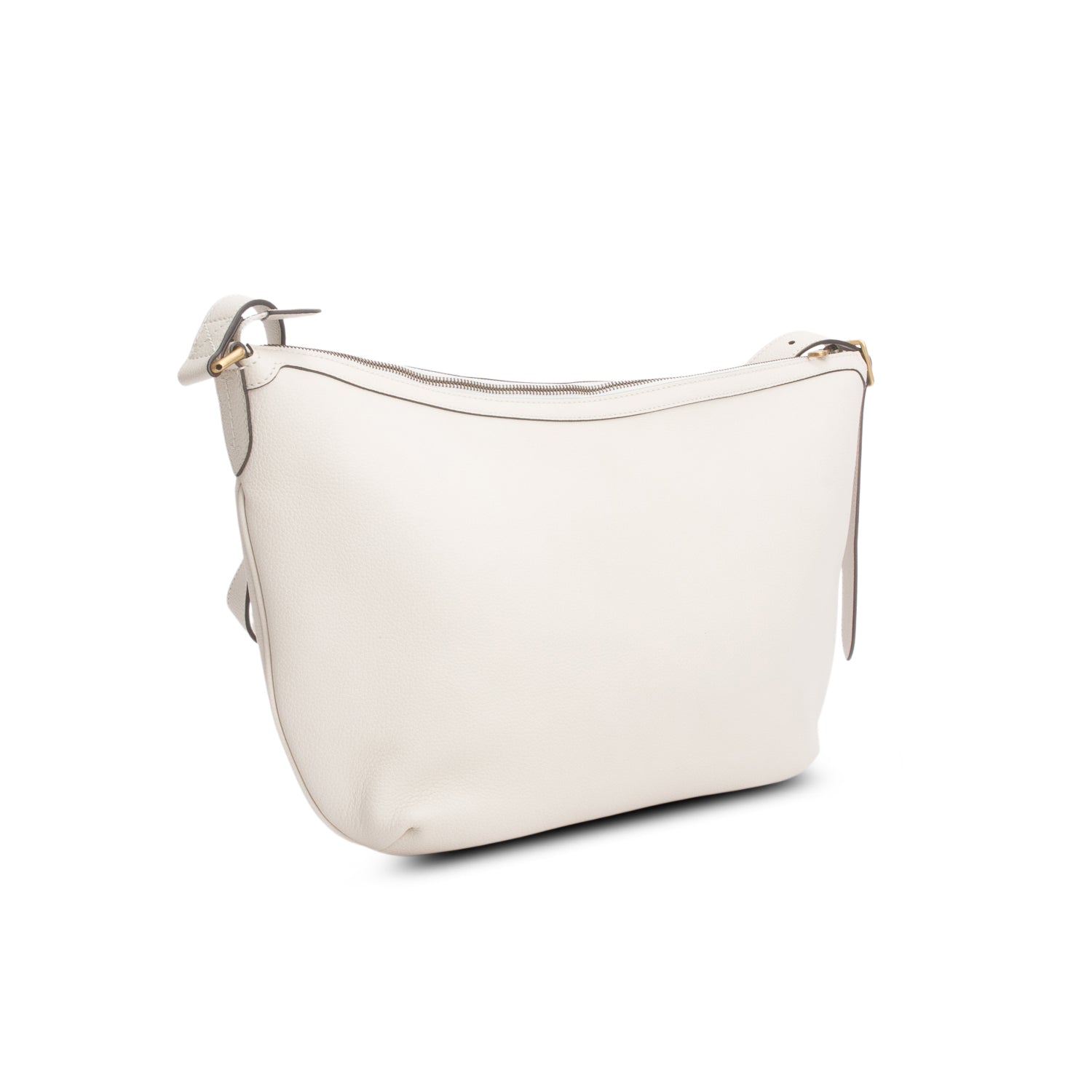 Gucci Cream Grained Calfskin Logo Half Moon Hobo
