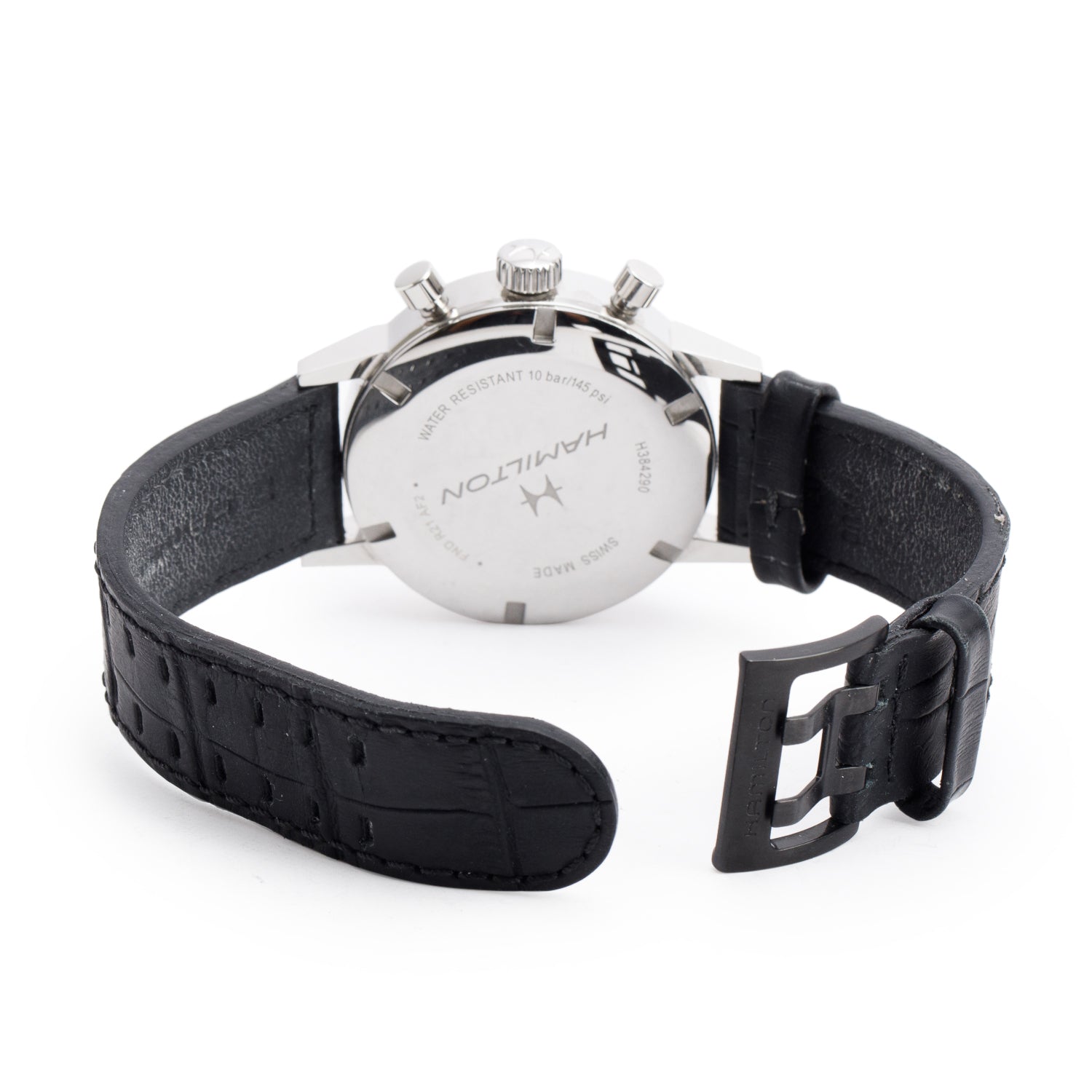Hamilton 2025 Stainless Steel American Classic Intra-Matic 40 MM Automatic Chronograph Watch White Dial H384290 w/ Box, Papers & Extra Strap