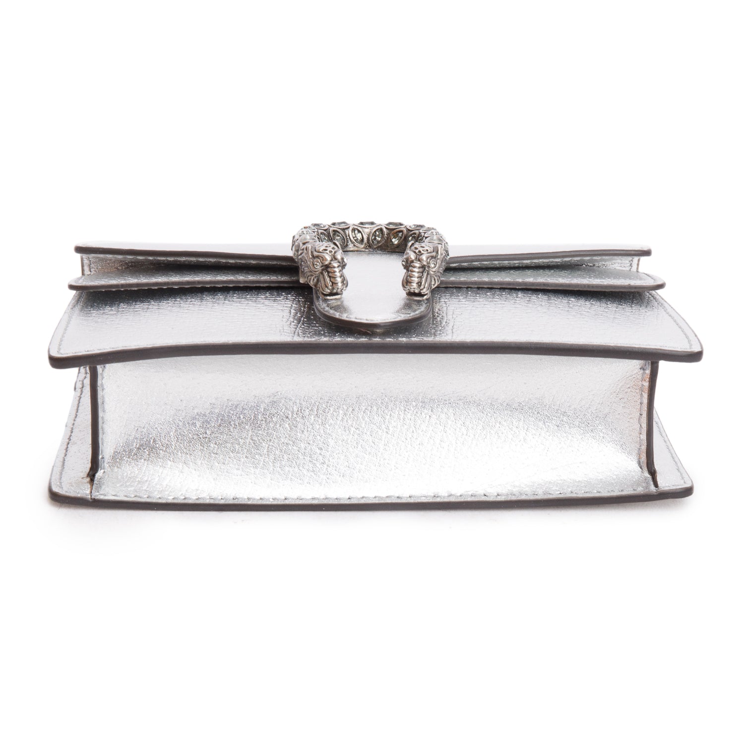 Gucci Dionysus Silver Calfskin Leather Dionysus Super Mini Bag w/ Box