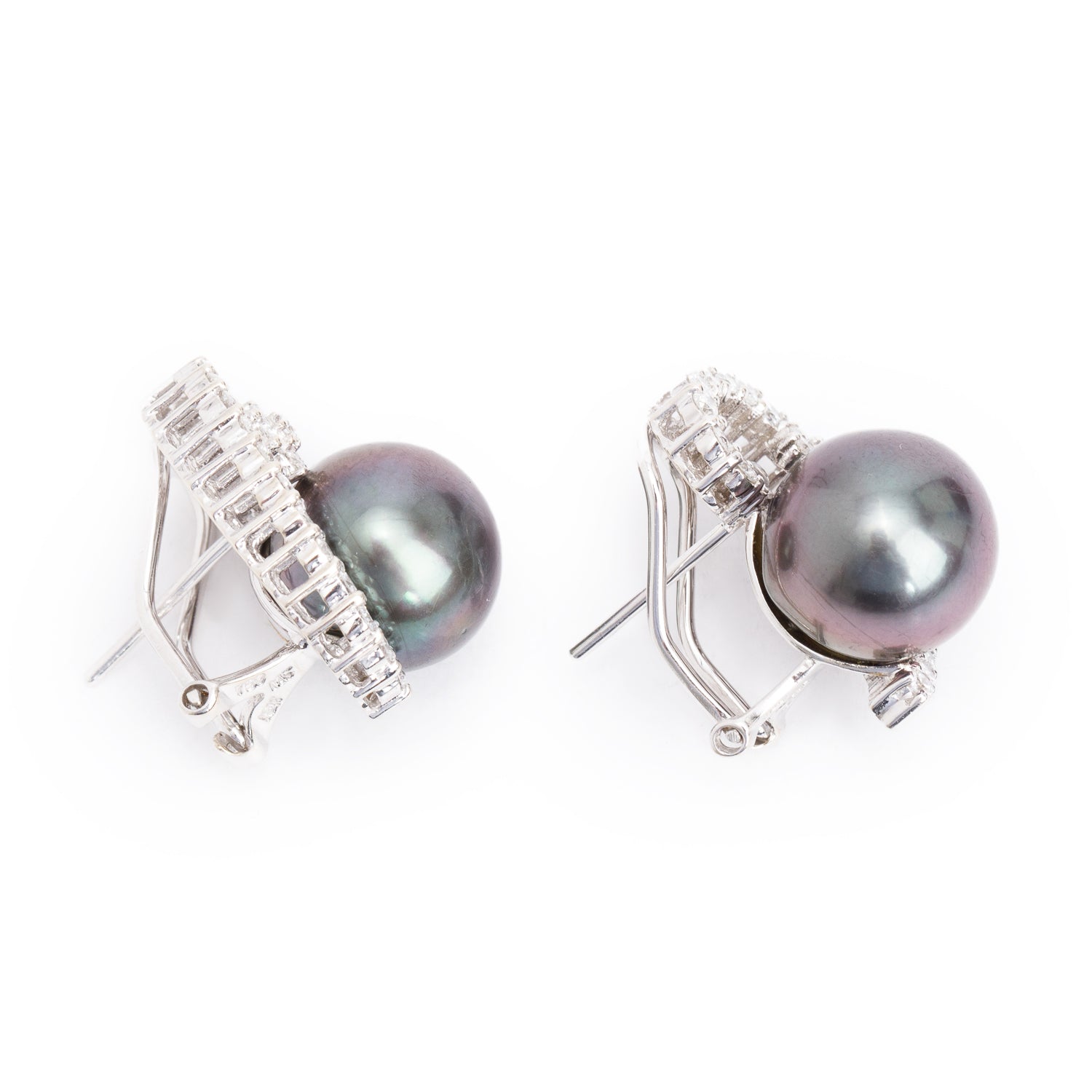 18k White Gold South Sea Pearl & Diamond Earrings