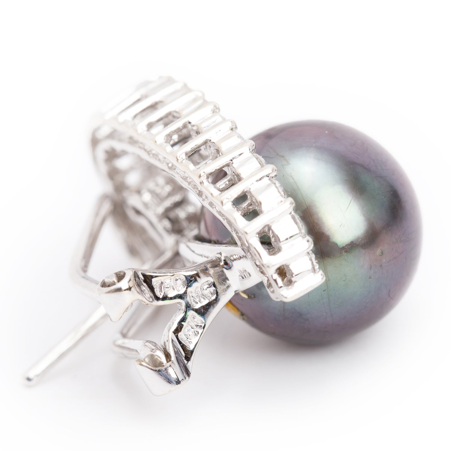 18k White Gold South Sea Pearl & Diamond Earrings