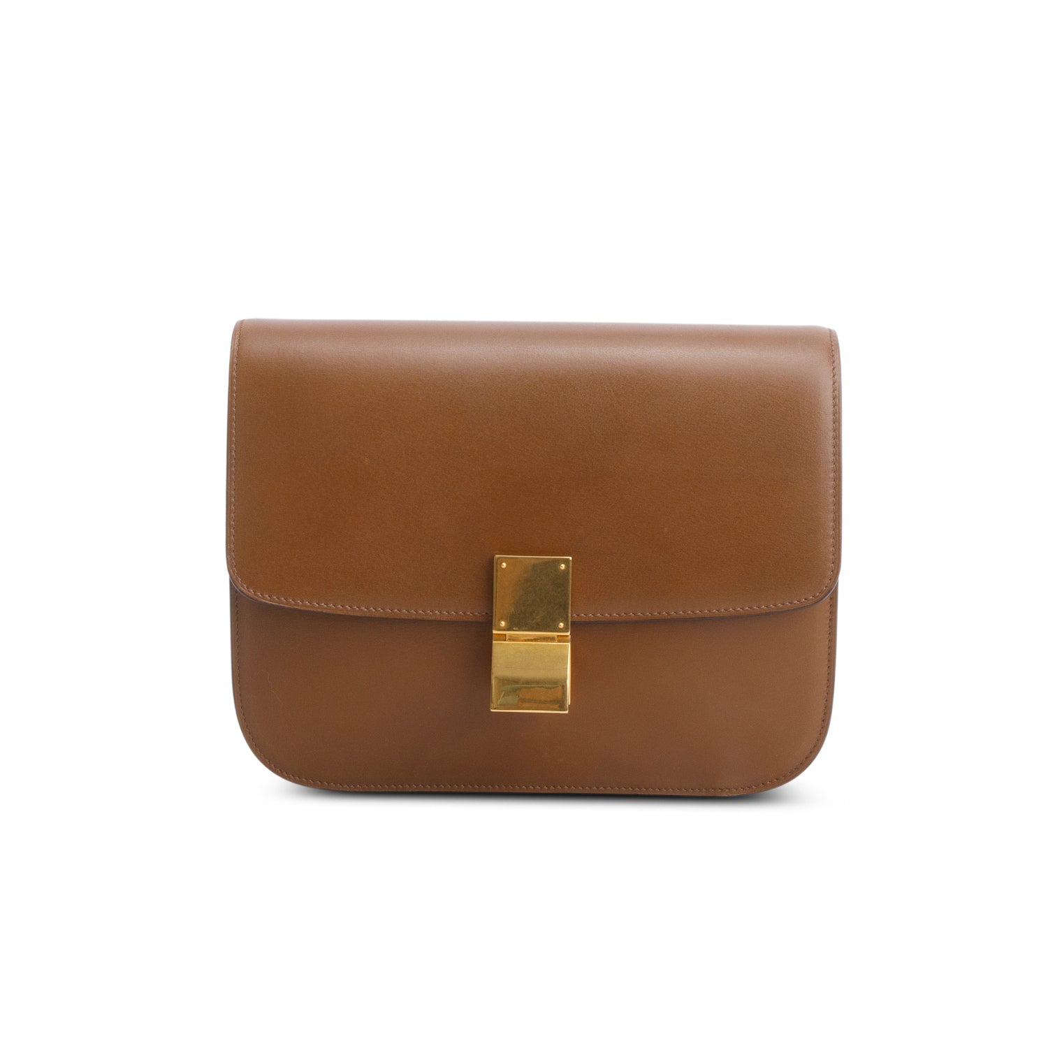 Celine Brown Box Calfskin Medium Classic Box Flap Bag