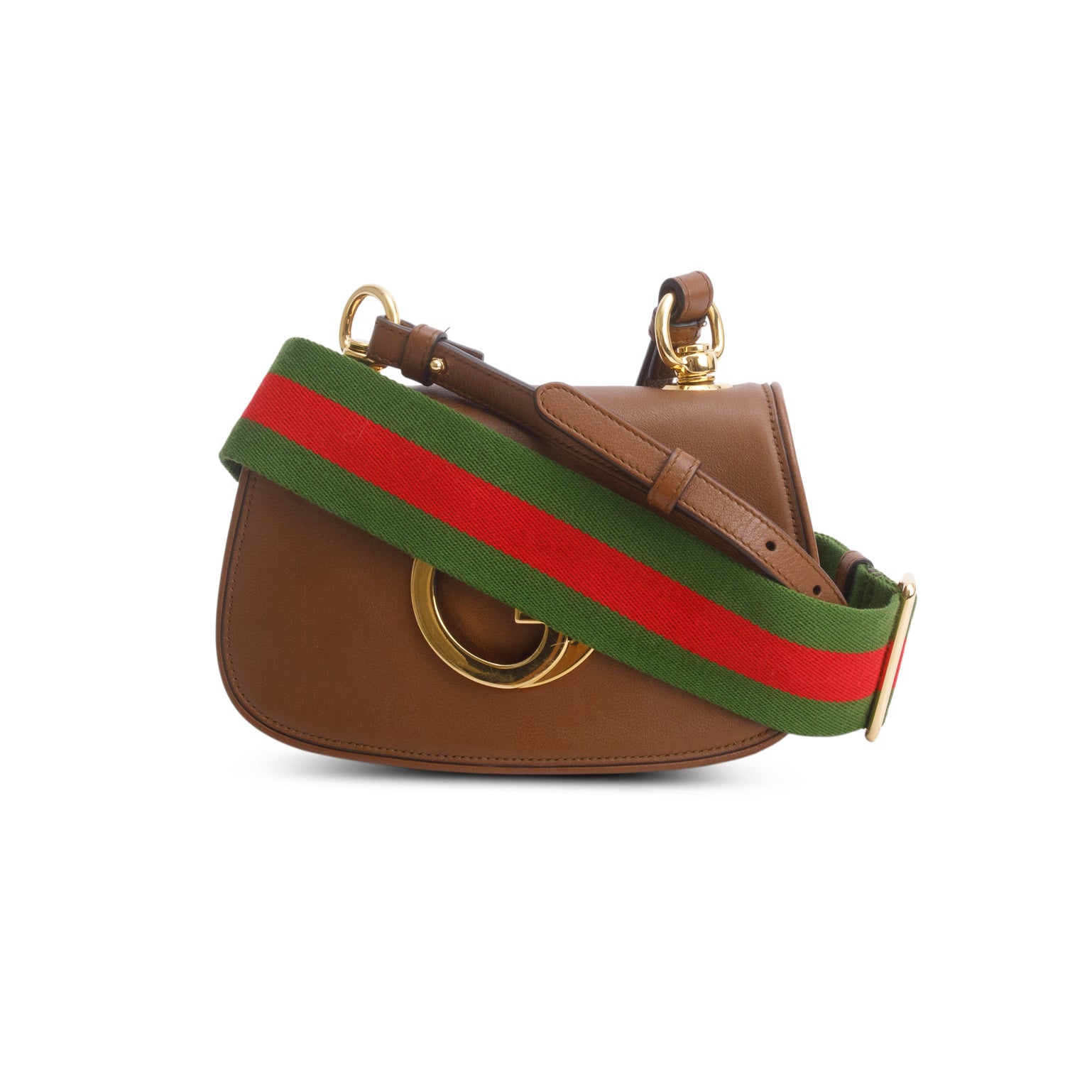Gucci Brown Roxy Calfskin Web Mini Blondie Shoulder Bag w/ Straps