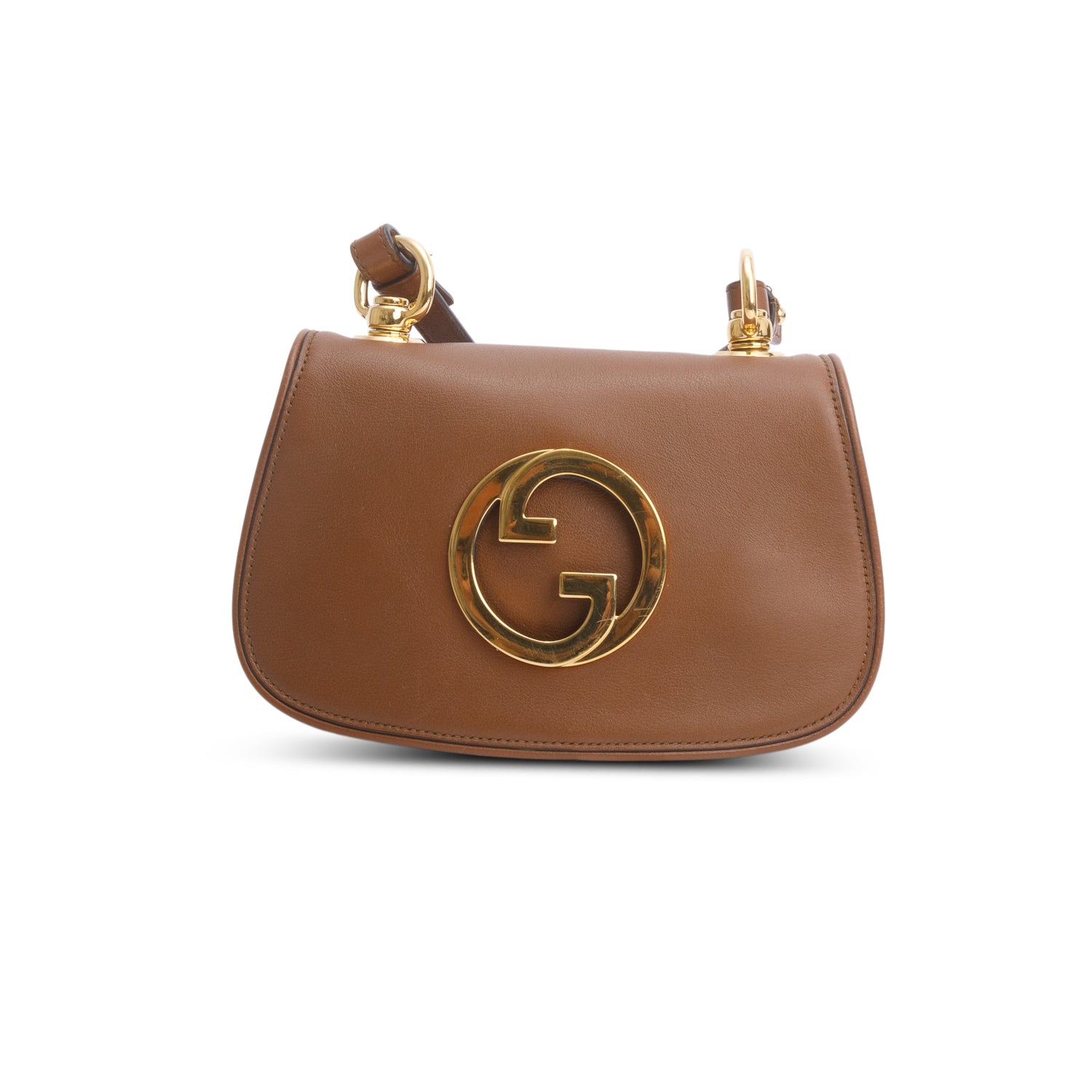 Gucci Brown Roxy Calfskin Web Mini Blondie Shoulder Bag w/ Straps