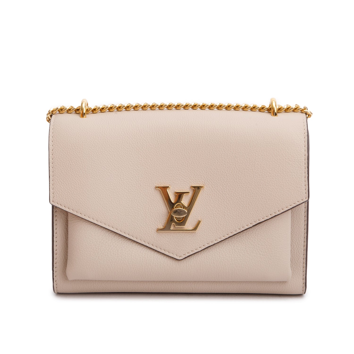 Louis Vuitton 2023 Greige Soft Calf Leather MyLockMe Chain Bag w/ Box & Receipt