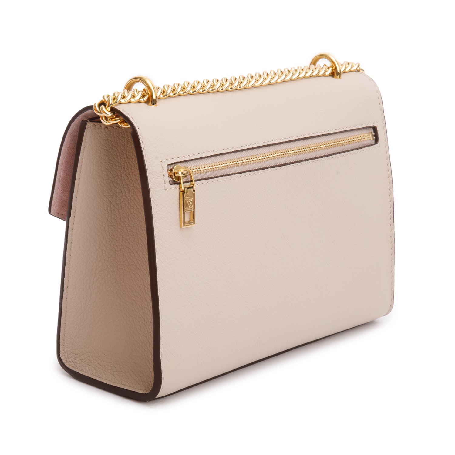 Louis Vuitton 2023 Greige Soft Calf Leather MyLockMe Chain Bag w/ Box & Receipt