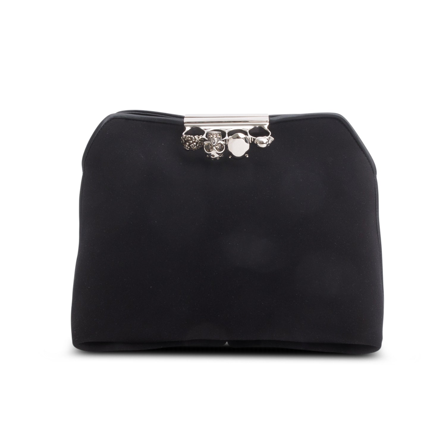 Alexander McQueen Black Neoprene Knuckle Clutch