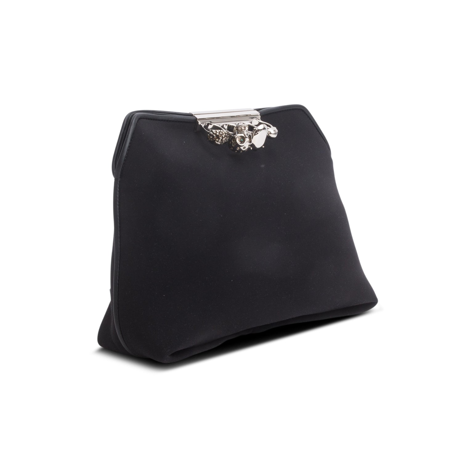Alexander McQueen Black Neoprene Knuckle Clutch