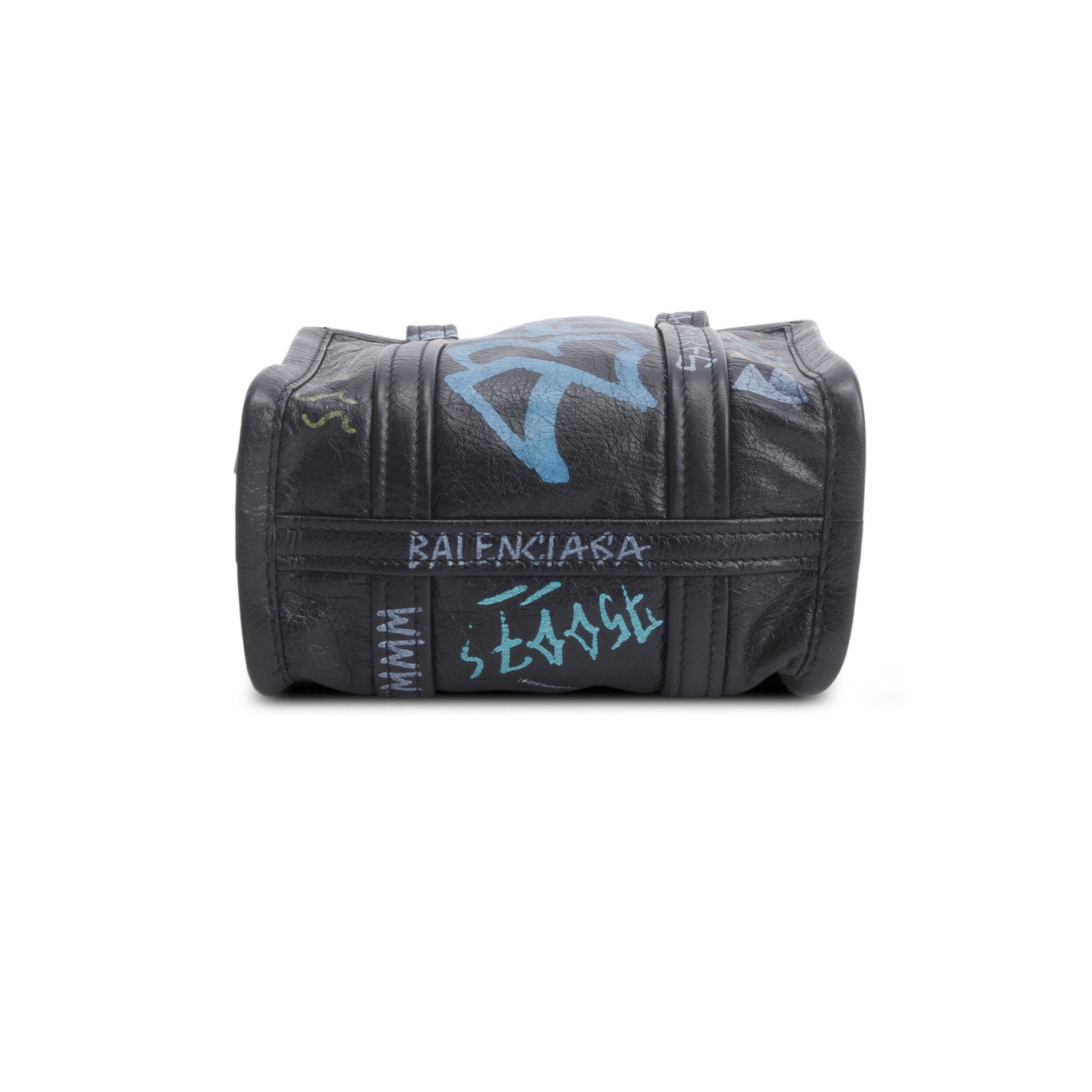 Balenciaga Agneau Leather Graffiti All Over XS Shopper Tote w/ Strap